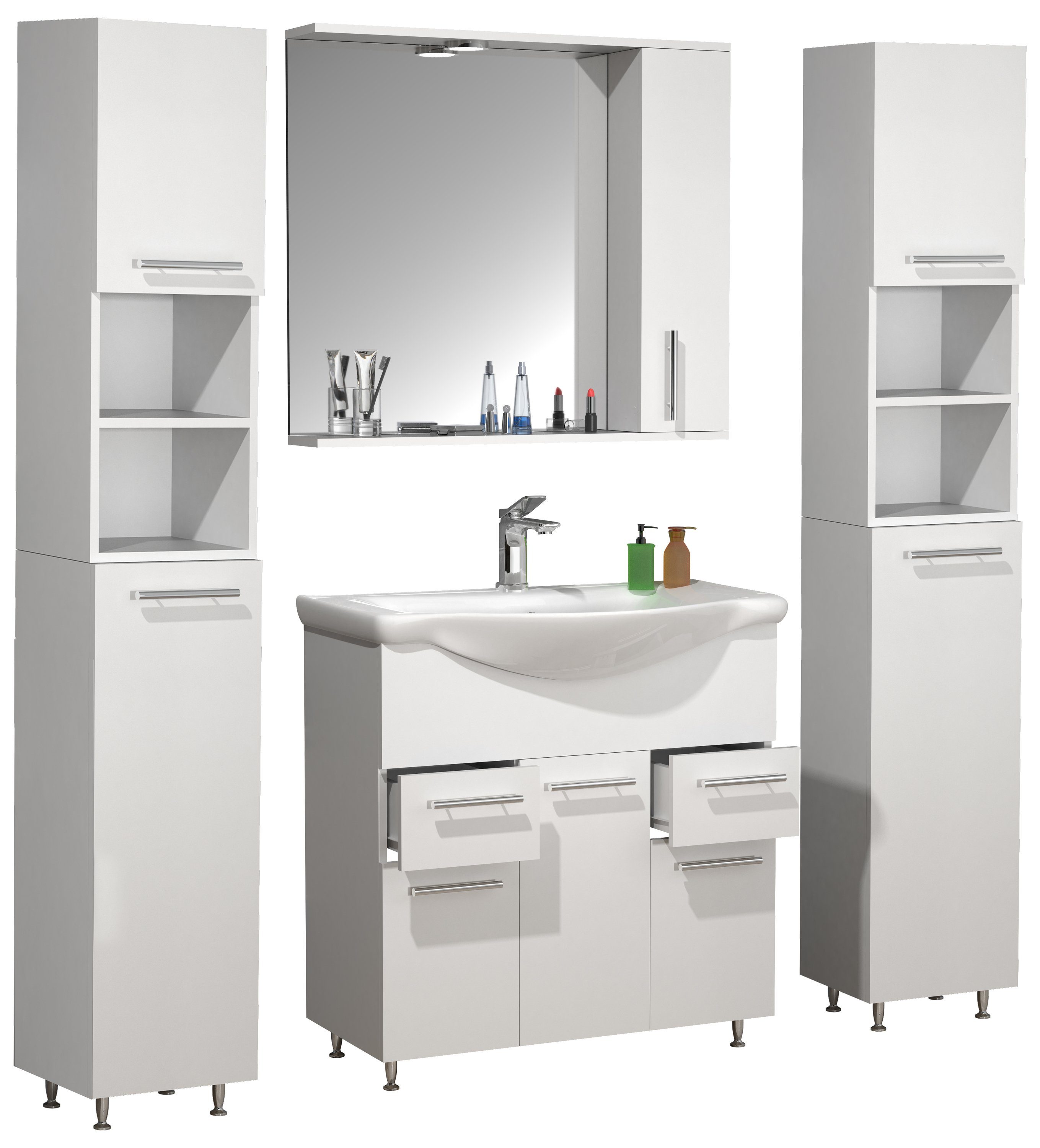 VCM Waschtisch 5-tlg. Waschplatz Waschtisch Schubladen Lisalo XL (5-St)