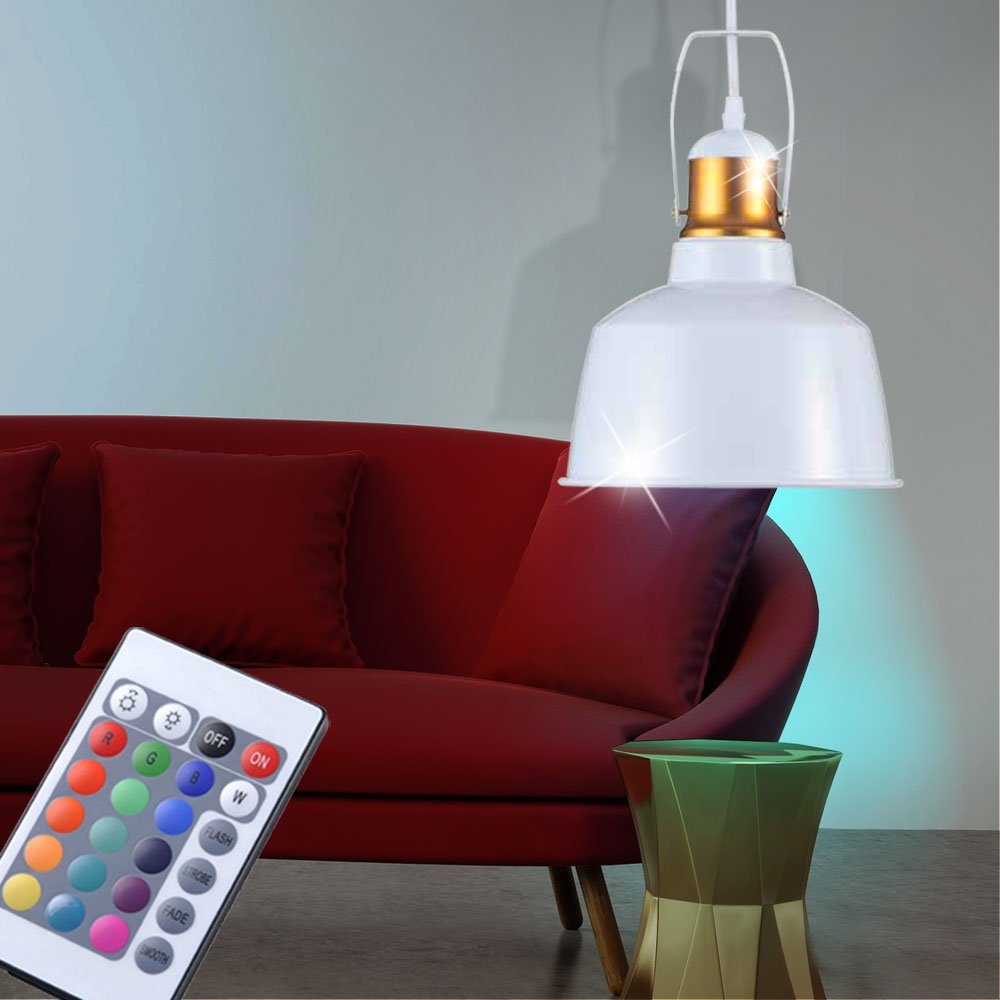 etc-shop LED Pendelleuchte, Leuchtmittel inklusive, Warmweiß, Farbwechsel, Pendel Lampe Schlafzimmer Flur Leuchte ALU Decken Strahler
