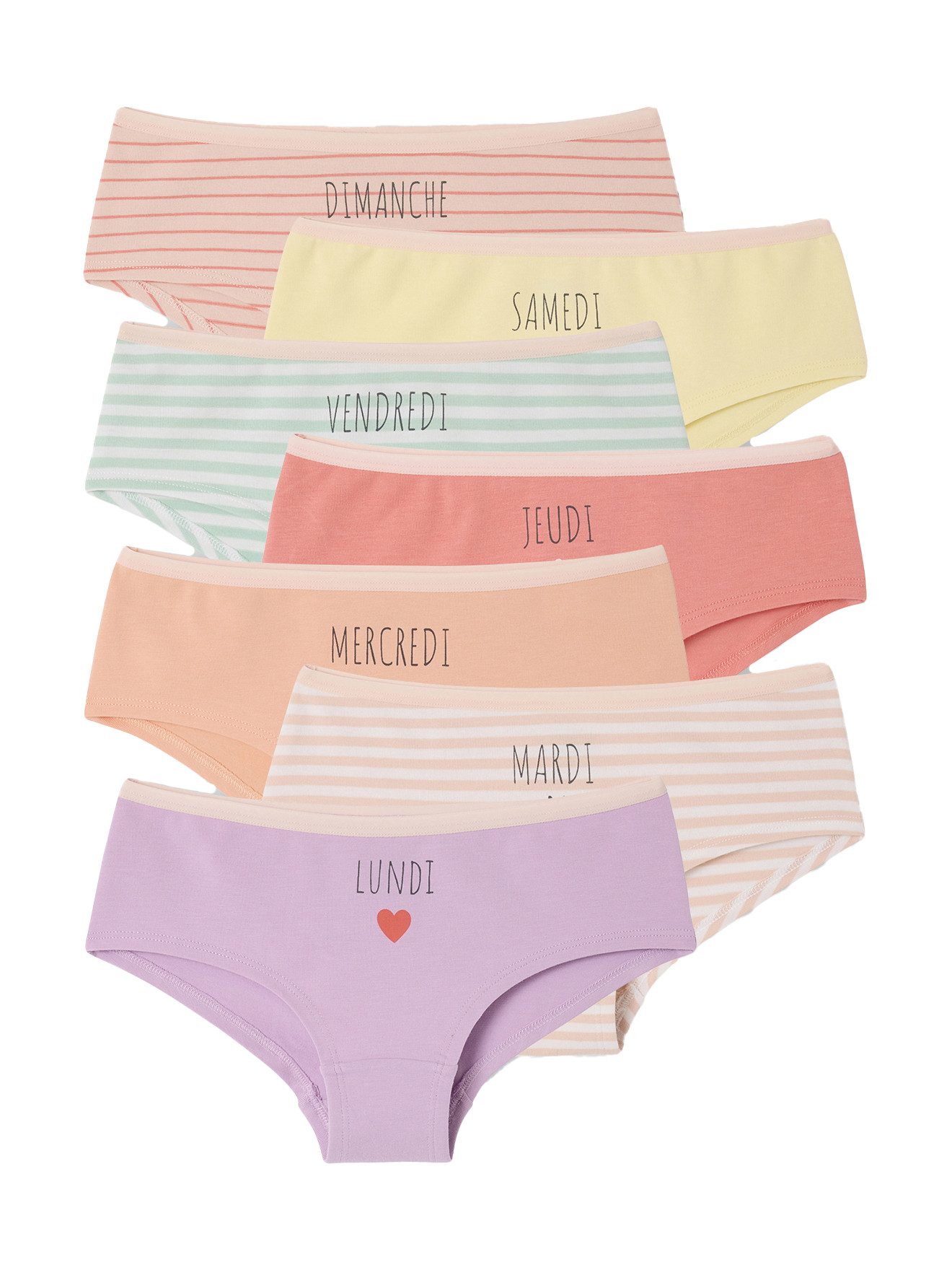 Slip Bio-Kollektion: 7er-Pack Mädchen Shortys