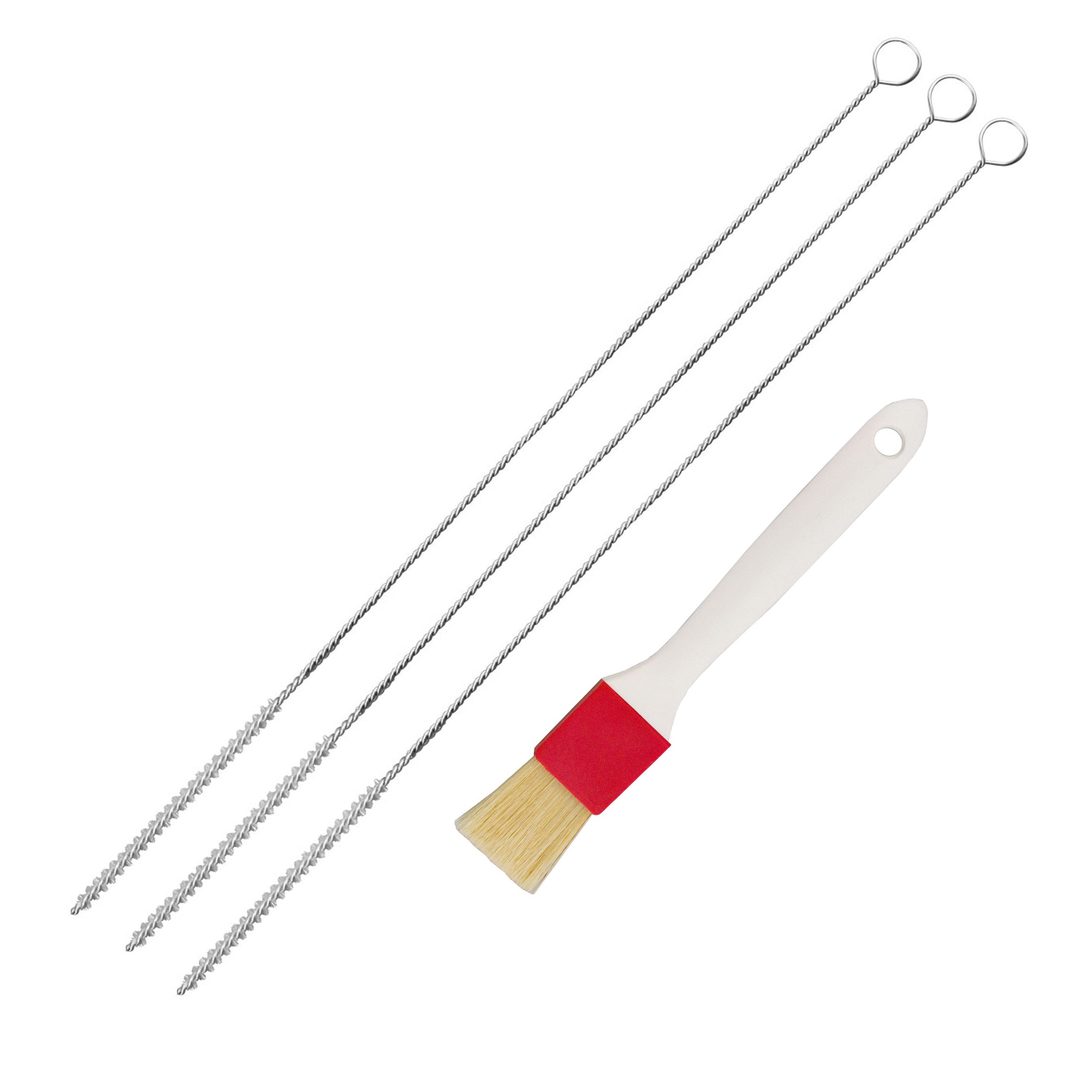 Lantelme Reinigungsbürsten-Set 5mm und Reinigungspinsel Milchschlauchbürsten 50cm Küchenpinsel
