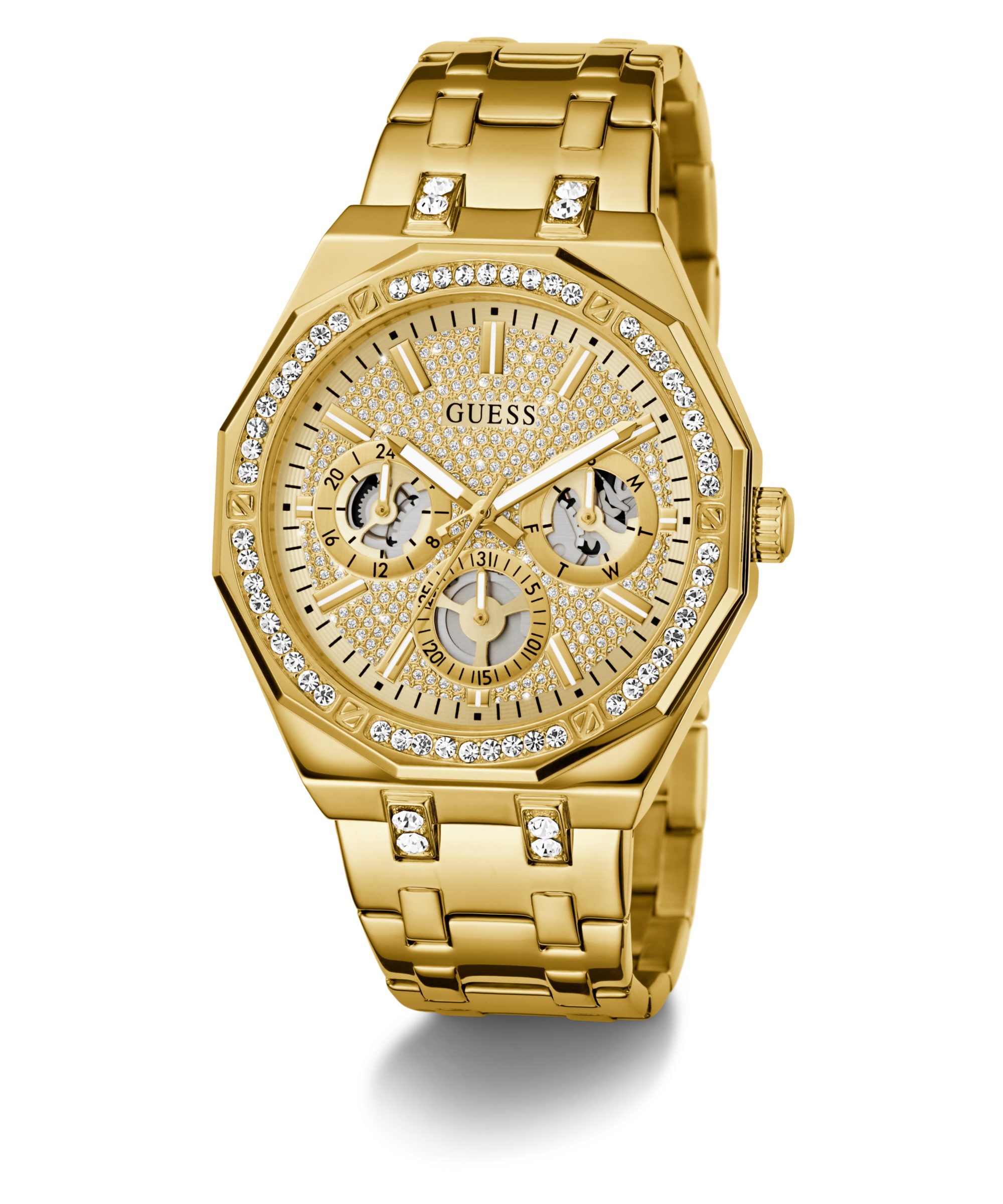 Guess Multifunktionsuhr KRYPTONITE GW0960G2, Quarzuhr, Armbanduhr, Herrenuhr, Edelstahlarmband, Datum