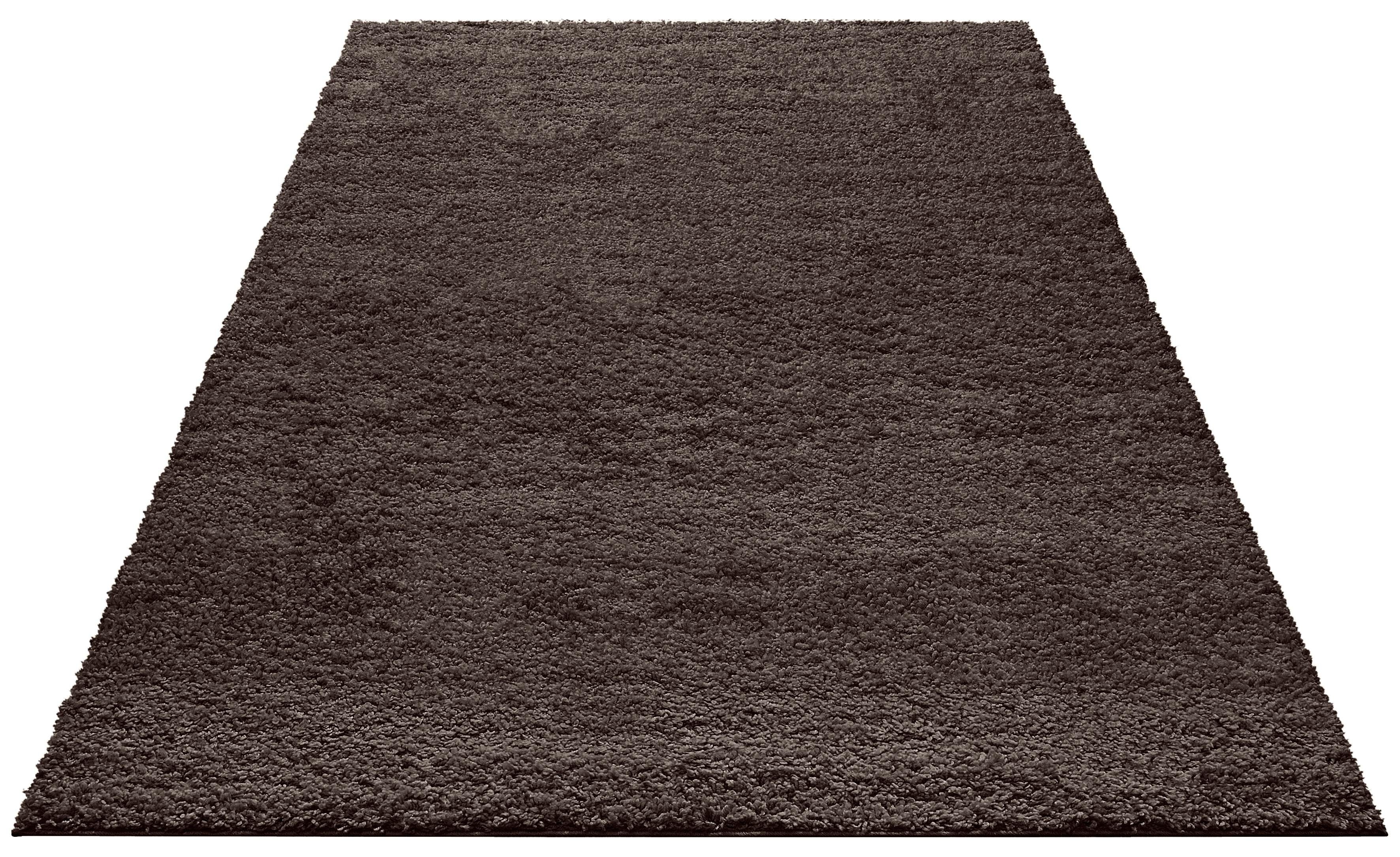 Hochflor-Teppich Bodrum, my home, rechteckig, Höhe: 30 mm, weicher Flor, einfarbig dunkelgrau