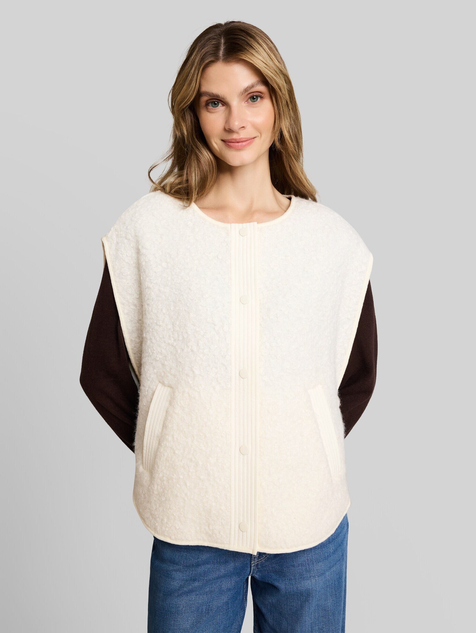 TOM TAILOR Sweatshirt Strick & Sweatshirts Cape Teddy Weste