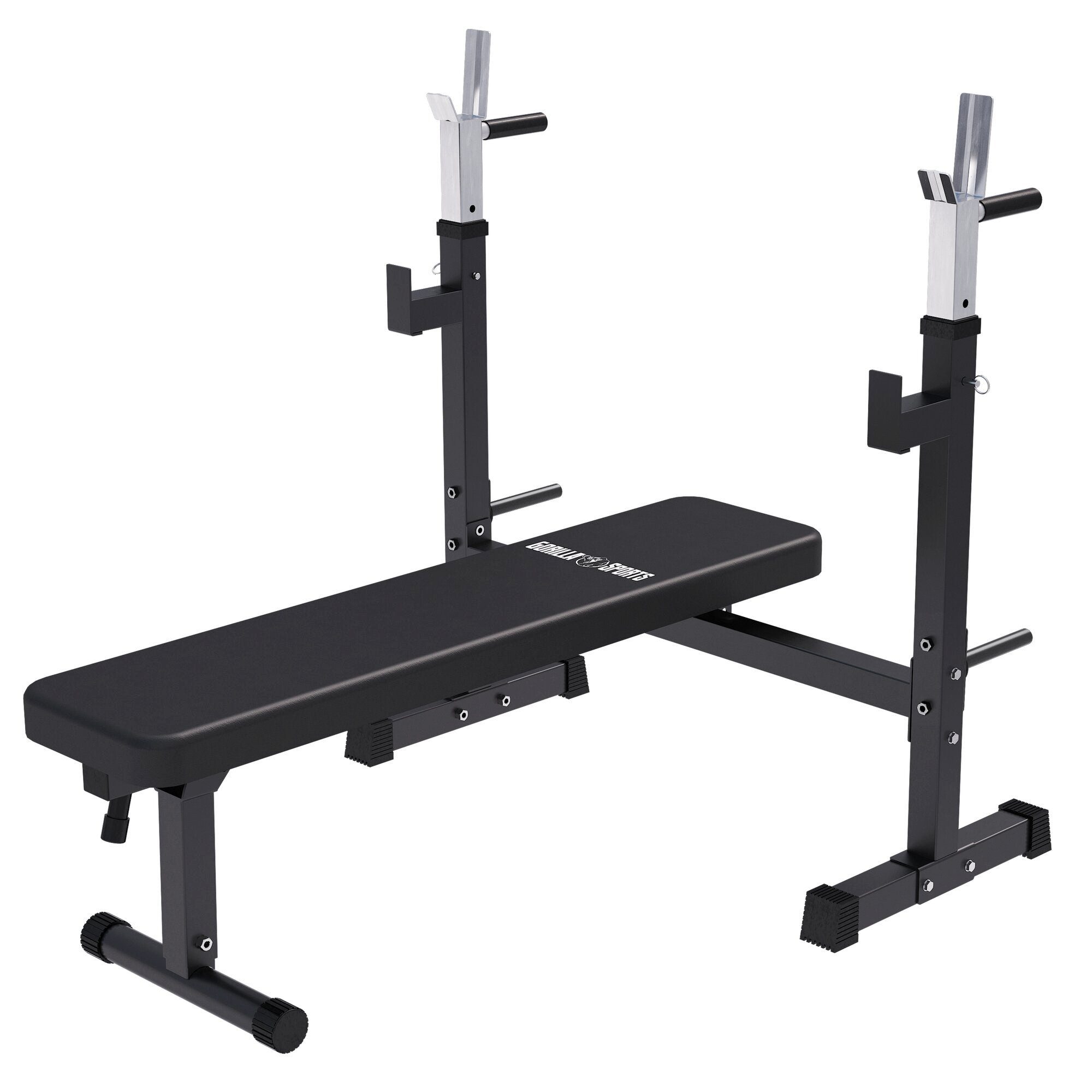 GORILLA SPORTS Hantelbank Hantelbank mit Ablage in Schwarz, (1-tlg)