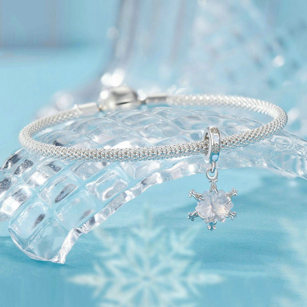 diy liebe Menschen Perlen anhänger Silber armband Halsketten), Sterling 925 Armbänder, für Eisblume Premium für POCHUMIDUU (1-tlg., Bead Feeling Geschenke