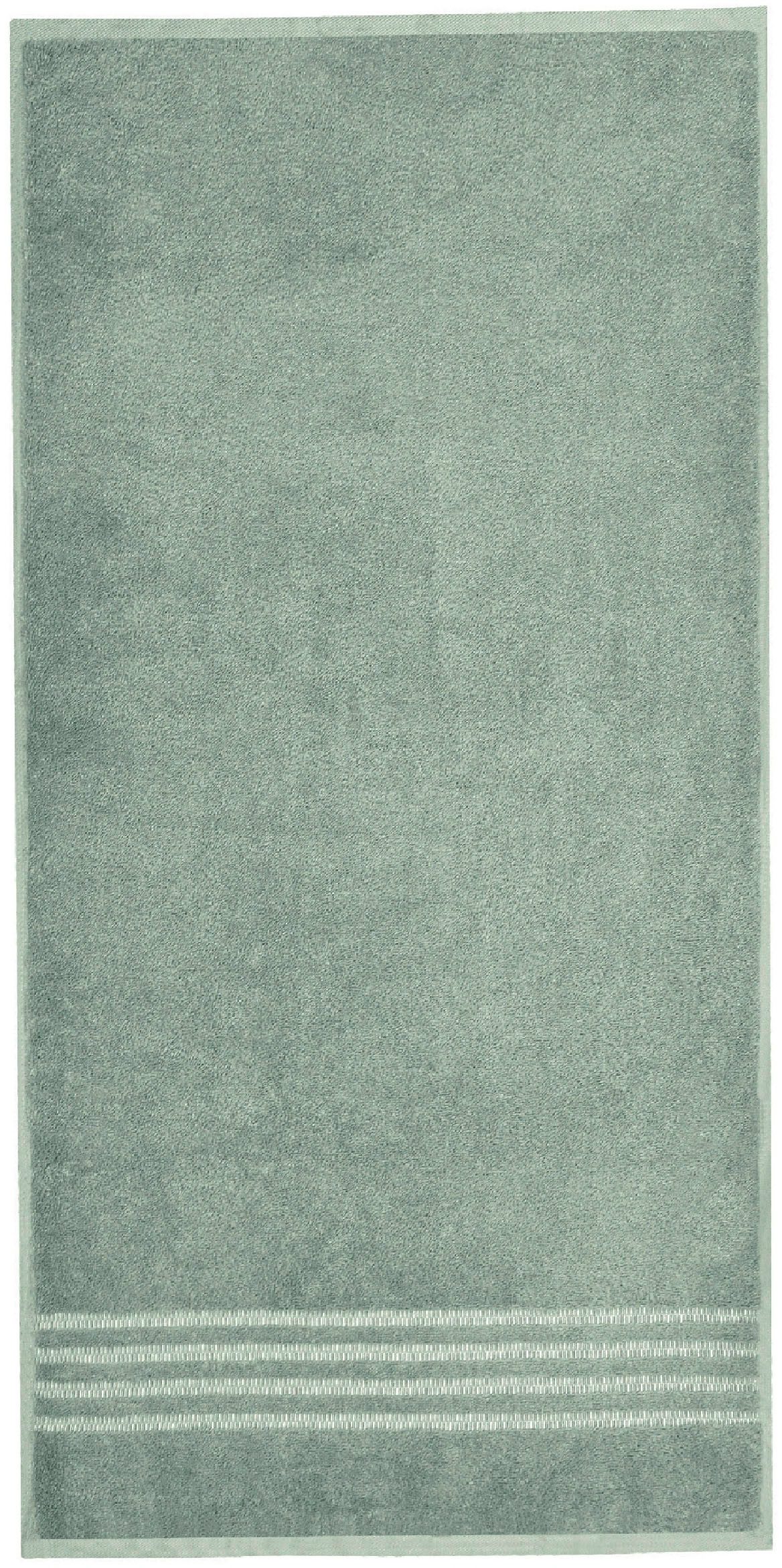 Schiesser Handtücher Milano aus 100% Baumwolle mit eleganter Bordüre in Hoch-Tief-Optik, Frottier (Set, 4-St), Made in Green