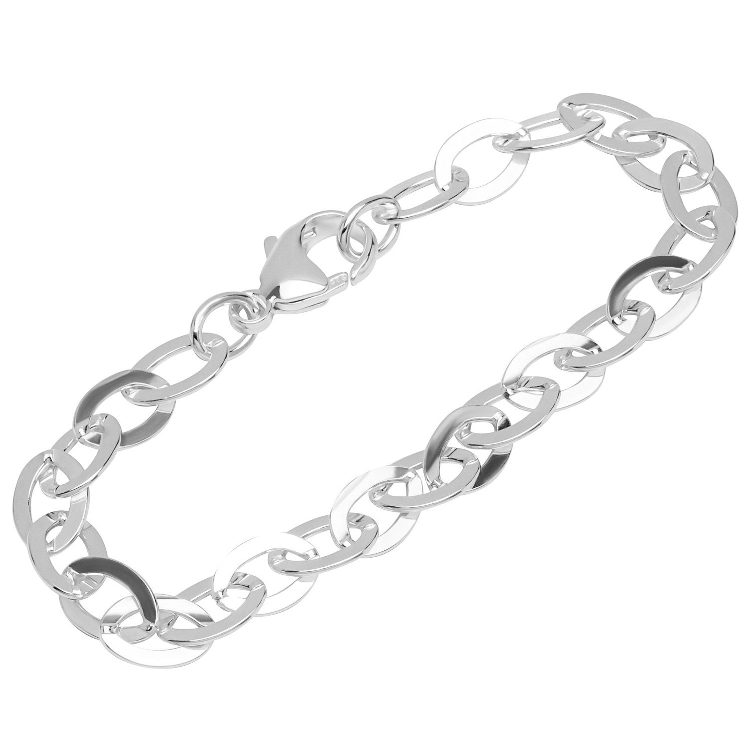 NKlaus Silberarmband Armband 925 Sterling Silber 20cm Weit Ankerkette f (1 Stück), Made in Germany