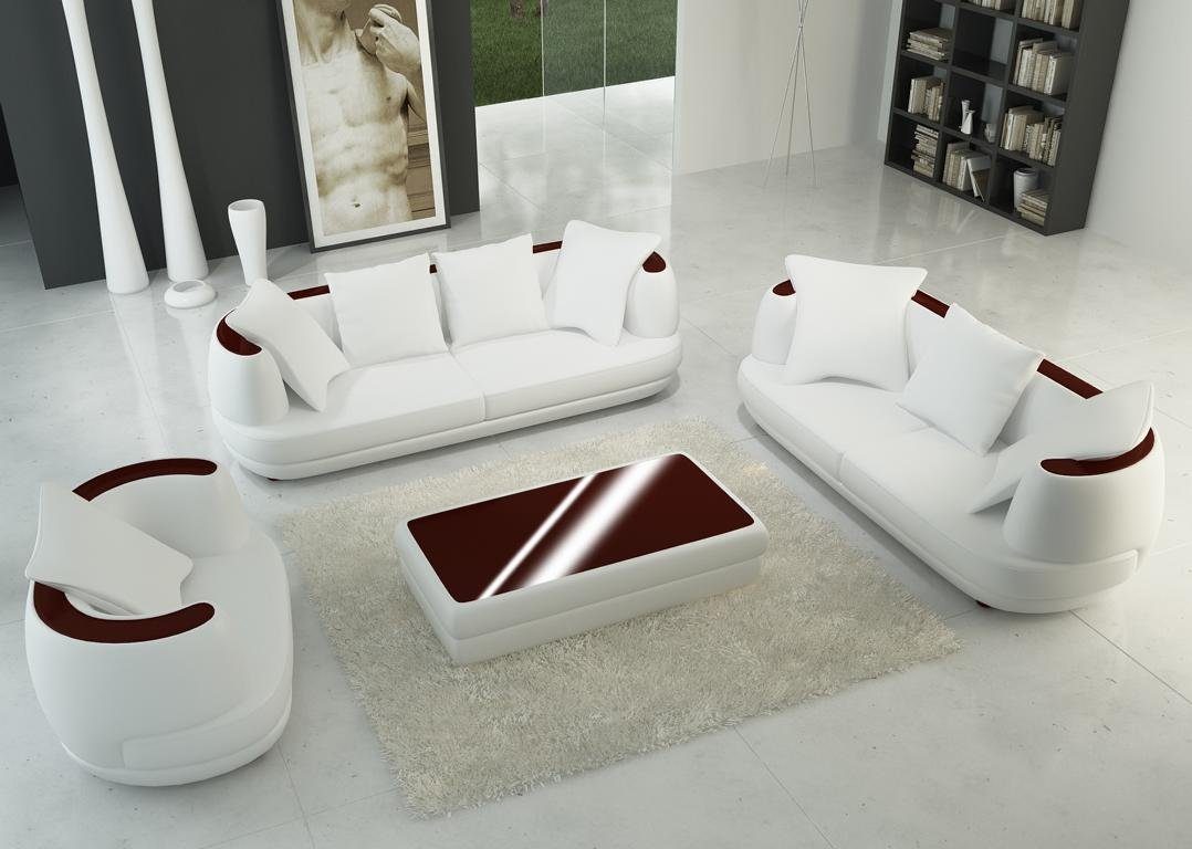 JVmoebel Sofa Luxus Design Neu, Leder Sofagarnitur Made Europe in Polster Klassische Couch