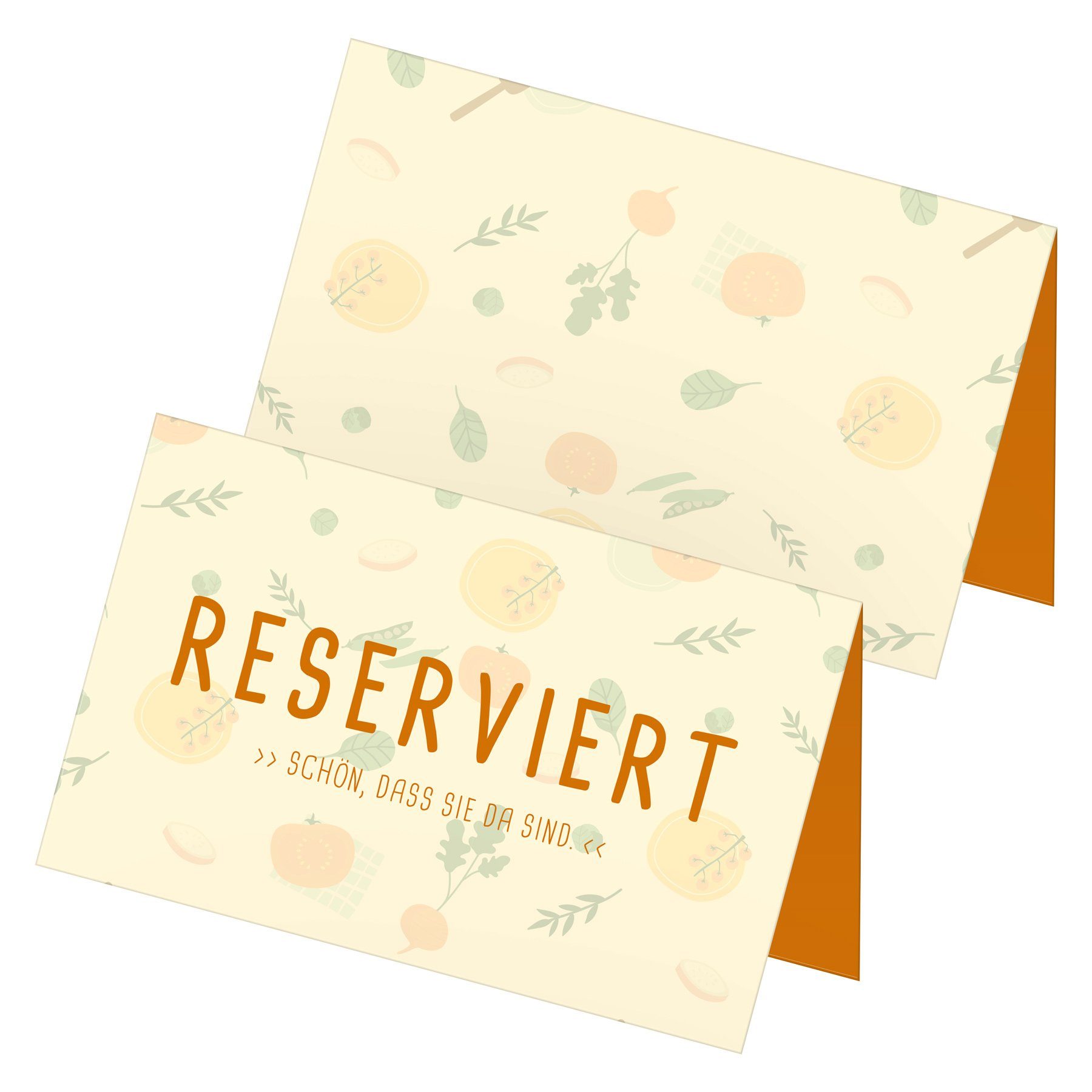 Vegan Tischkarten itenga Papierdekoration Veggie Pastelltöne itenga 24x Handlette "Reserviert"