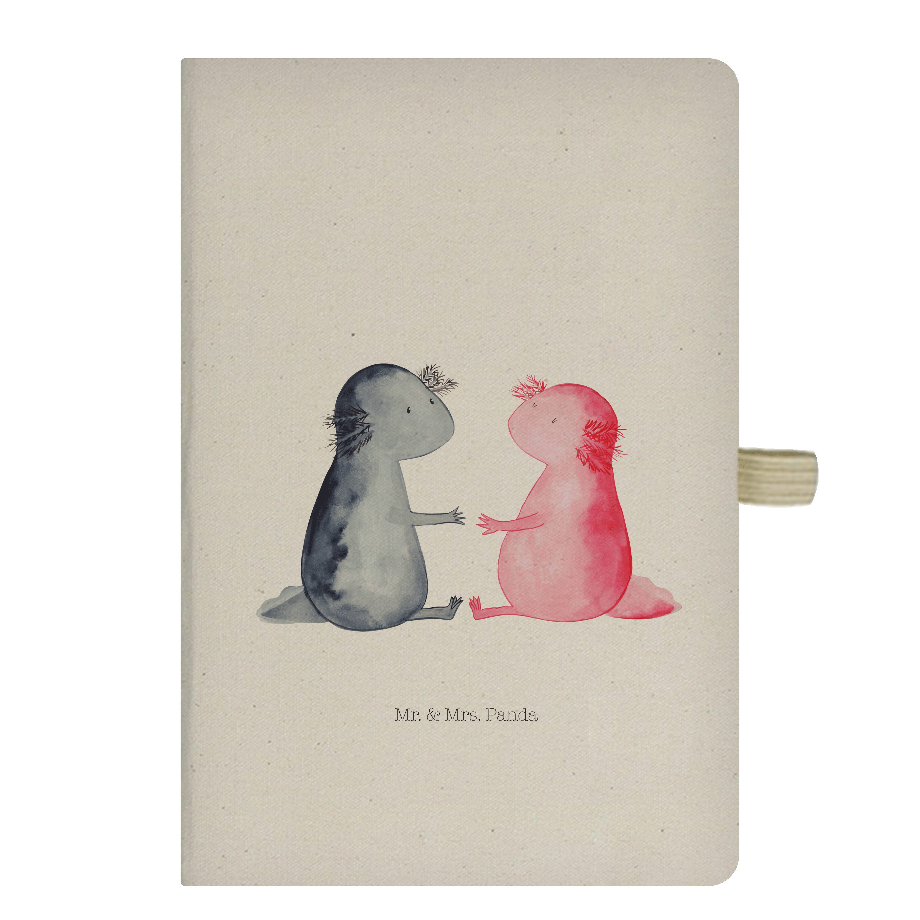 Geschenk, Panda & Transparent Mrs. Mr. Axolotl Mrs. Mr. Panda Notizbuch Schreibbuch, - No - & Liebe Eintragebuch,