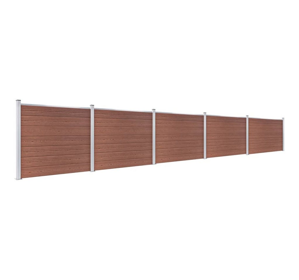 Thumbnail - vidaXL Gartenzaun Zaunelement Set WPC 872x146 cm Braun, (1-St)