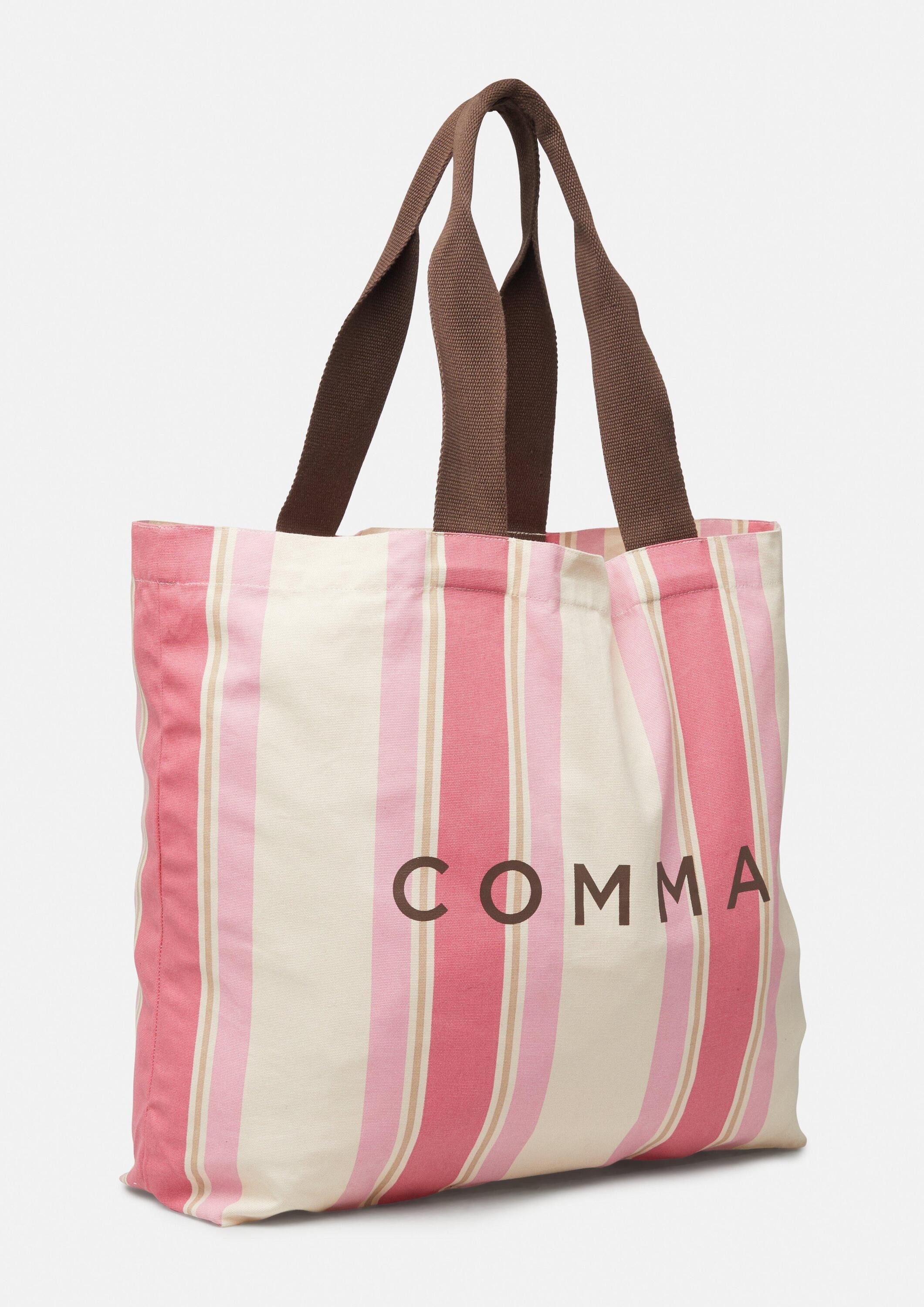 comma Shopper Tasche, Gestreifter Canvas Shopper