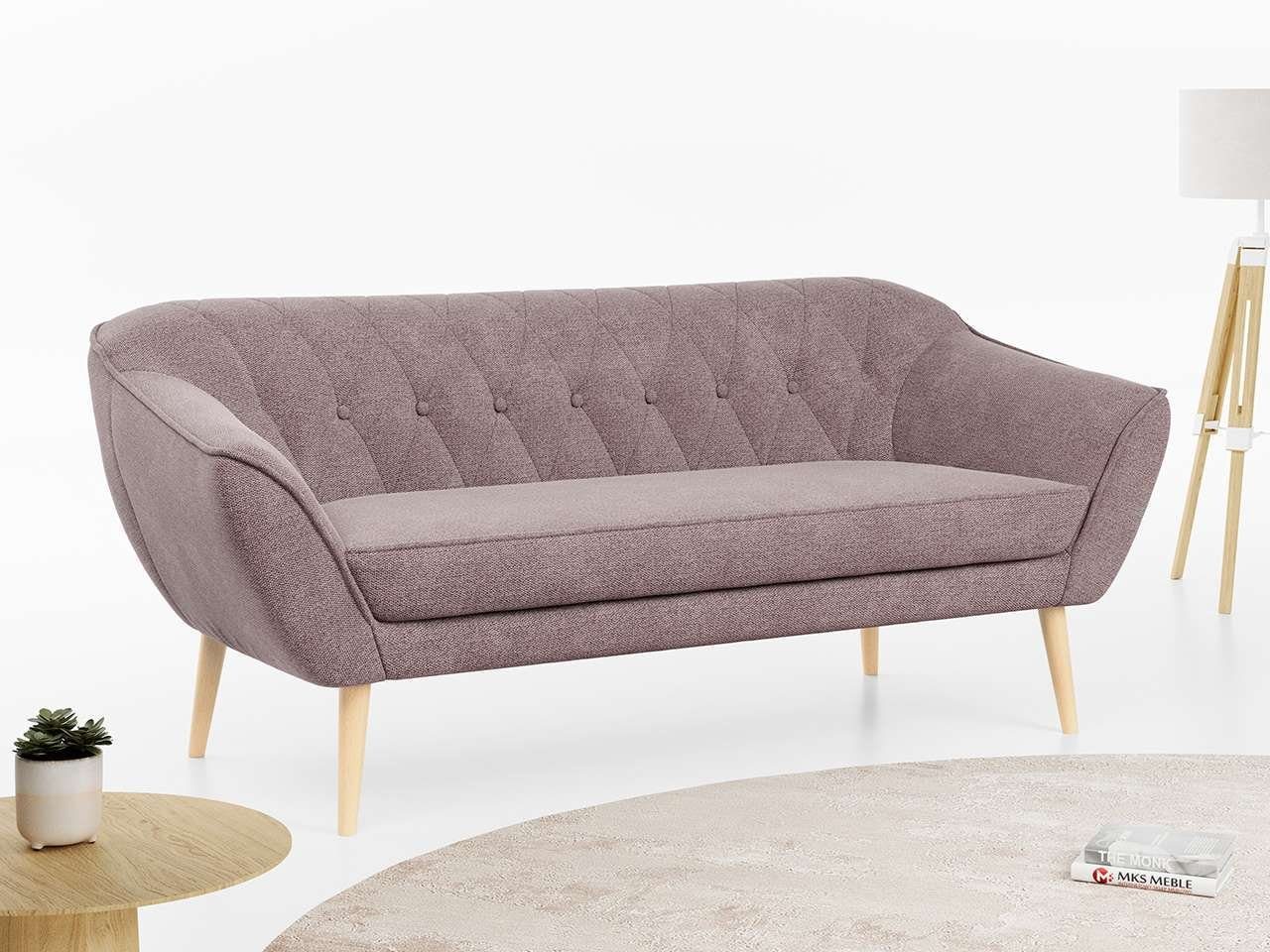 Sofa MKS Gesteppte Stil, Sitzer, Skandinavischer Holzbeine Polsterung, MÖBEL PIRS-3