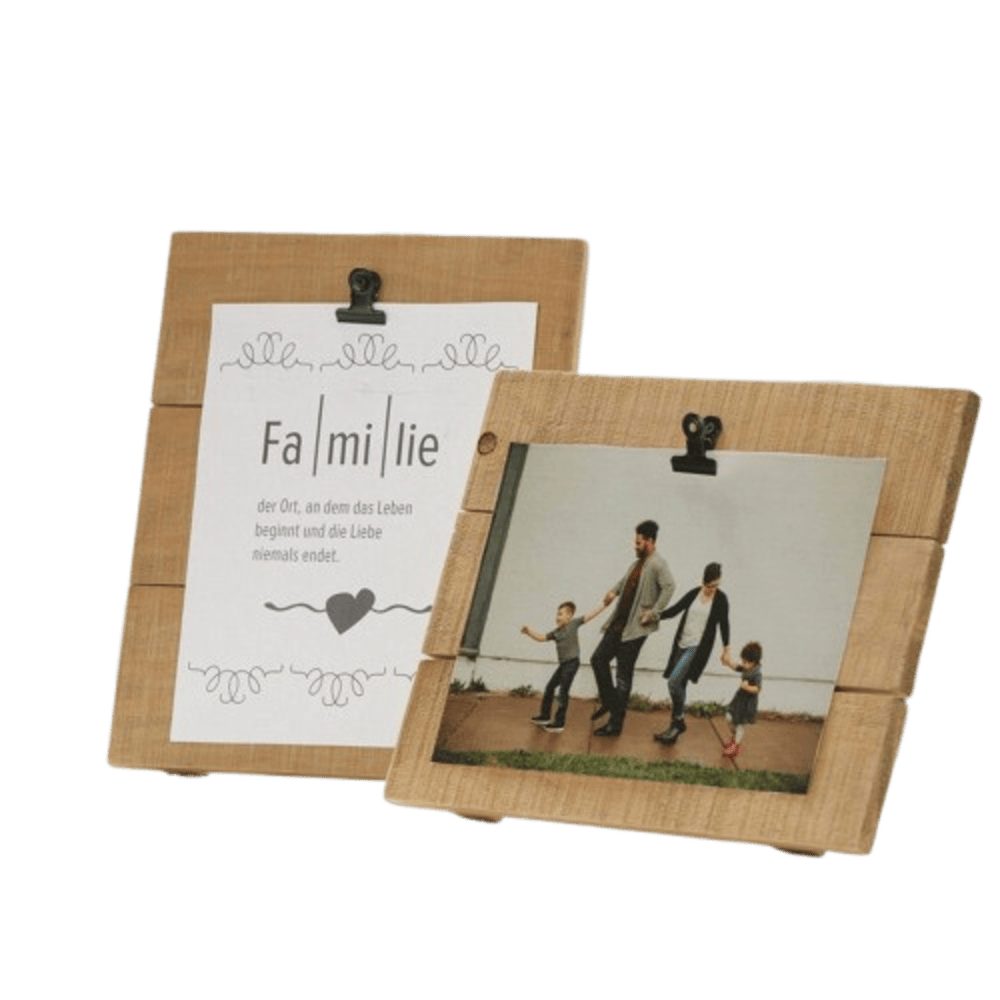 Home-trends24.de Fotohalter Holz Braun Natur Aufsteller Bilderrahmen Bildhalter Holz Deko