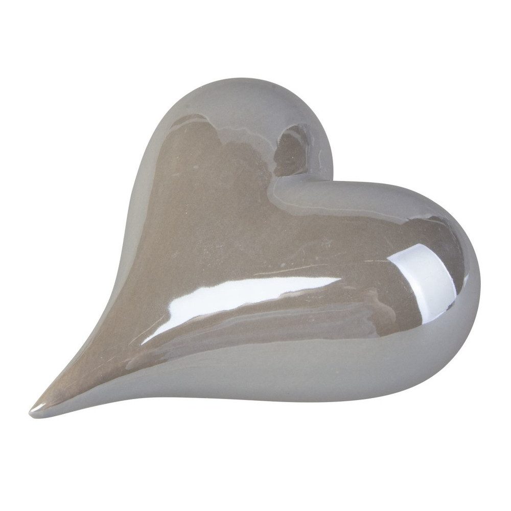 MICA Dekofigur Deko Herz geschwungen - grau - aus Keramik - ca. 9 x 8 x 4 c günstig online kaufen