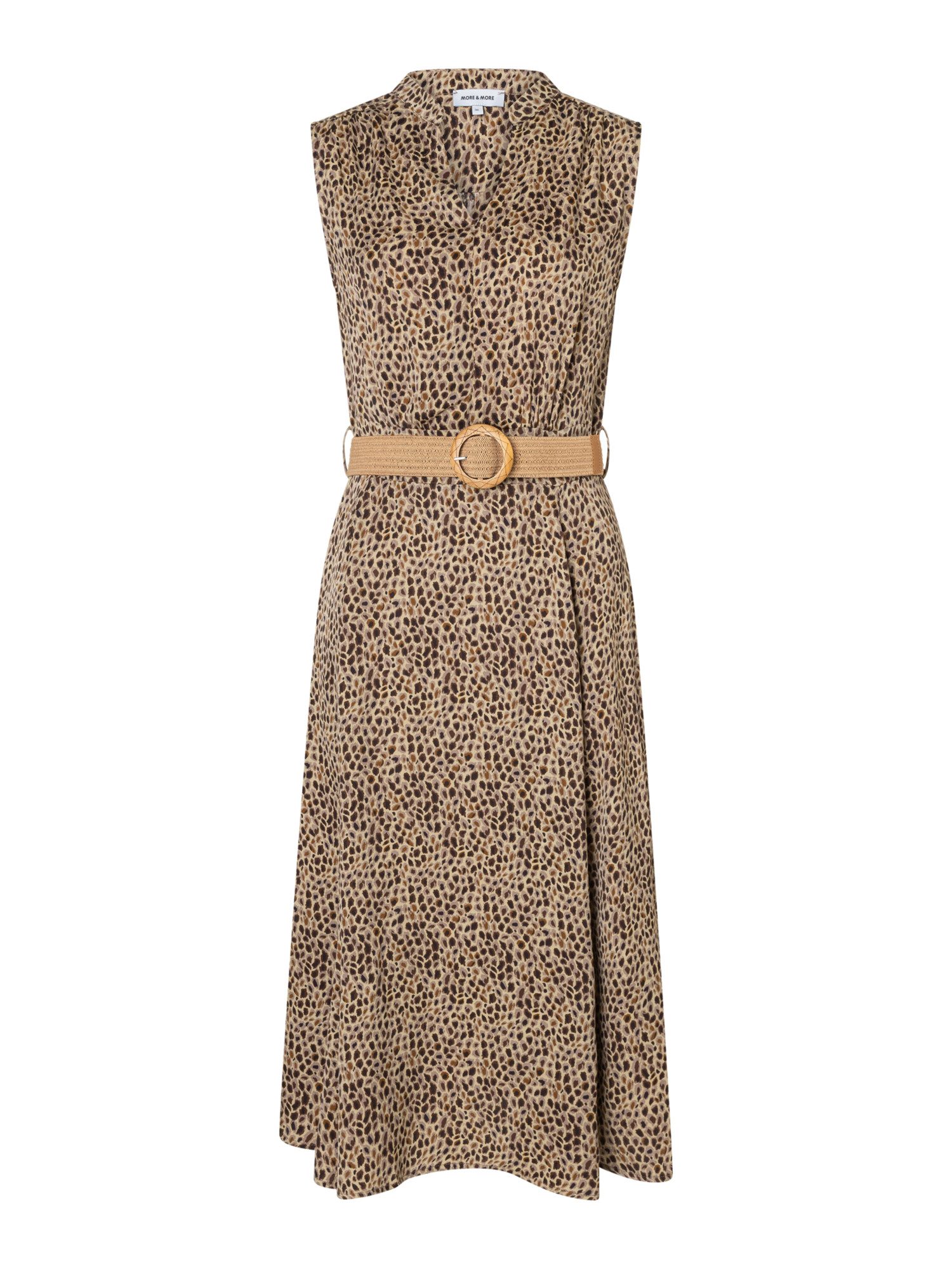 MORE&MORE Blusenkleid feminines, fließendes Leoprint-Kleid