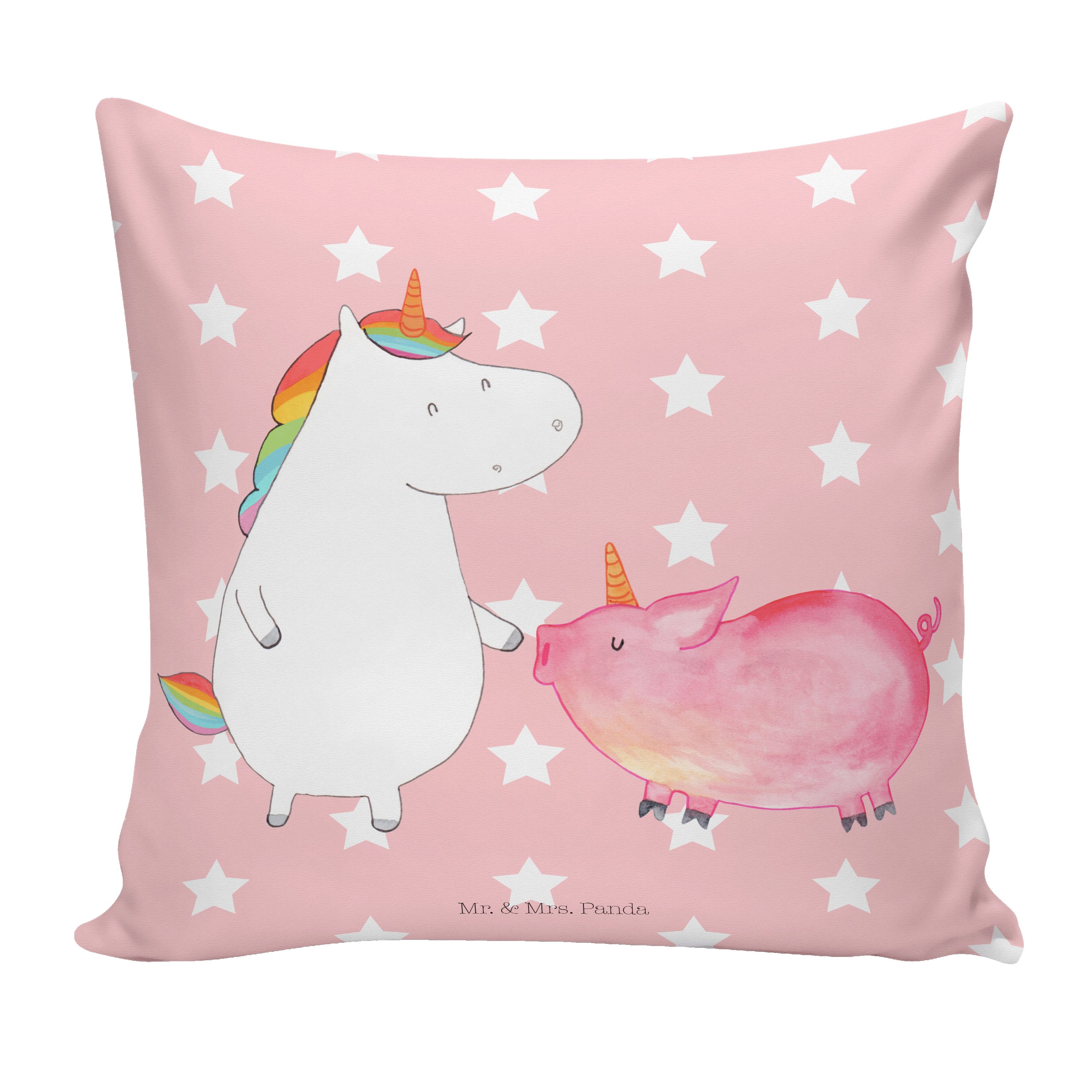 Einhorn Dekokissen Pastell Deko, Motivkissen, & Geschenk, Rot - Dekokissen Freundschaft, Mr. Kissenhülle, - + Einhörner, Unicorn, Schweinhorn Einhorn Panda Pegasus, Mrs.