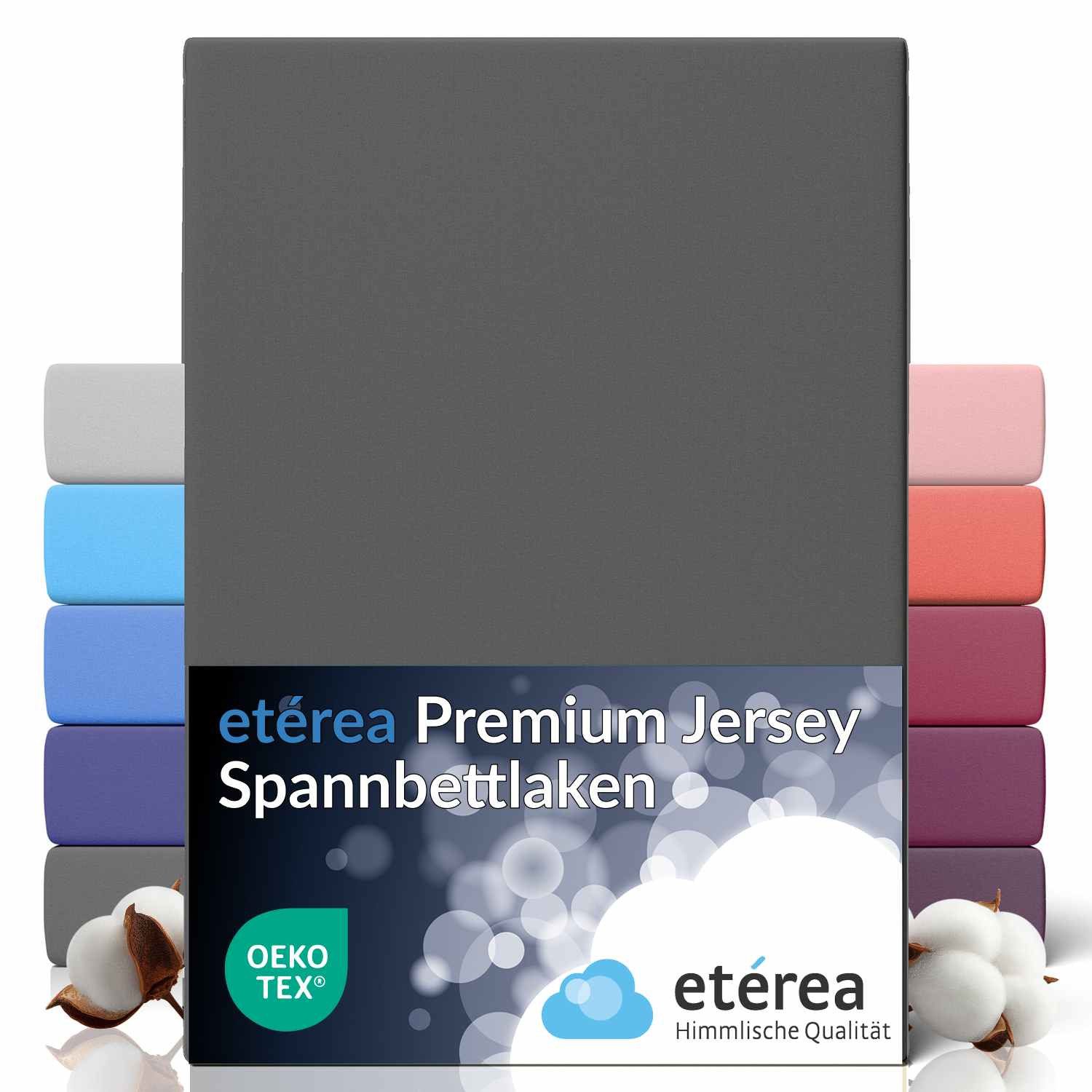 etérea Himmlische Qualität Spannbettlaken etérea Premium Jersey Spannbettlaken 90x200 -, Jersey, Gummizug: rundum, (1 Stück)