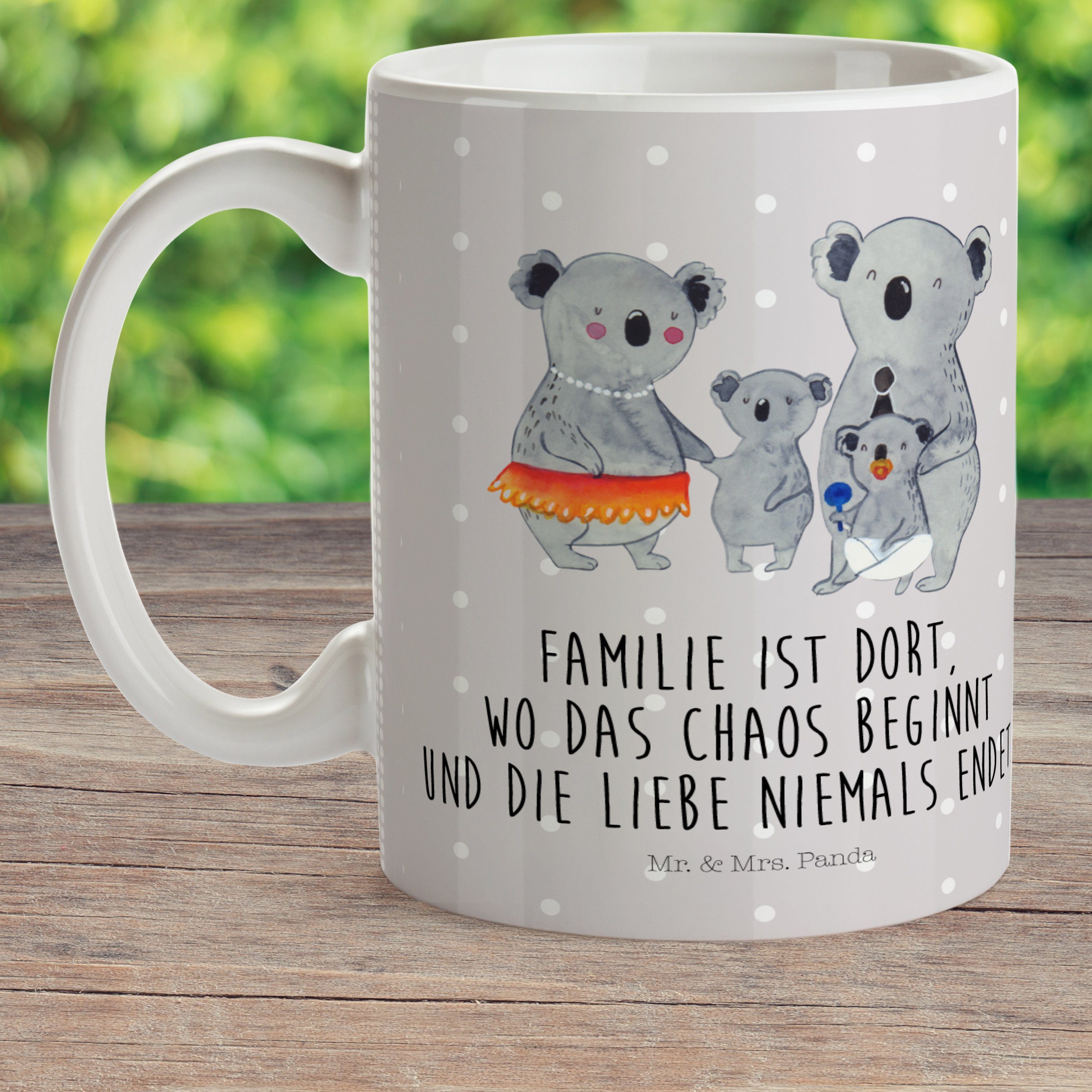 Mr. & Mrs. Panda Tass, Kunststoff Kinderbecher - - Familie Mama, Pastell Geschenk, Tasse, Koala Grau Kunststoff