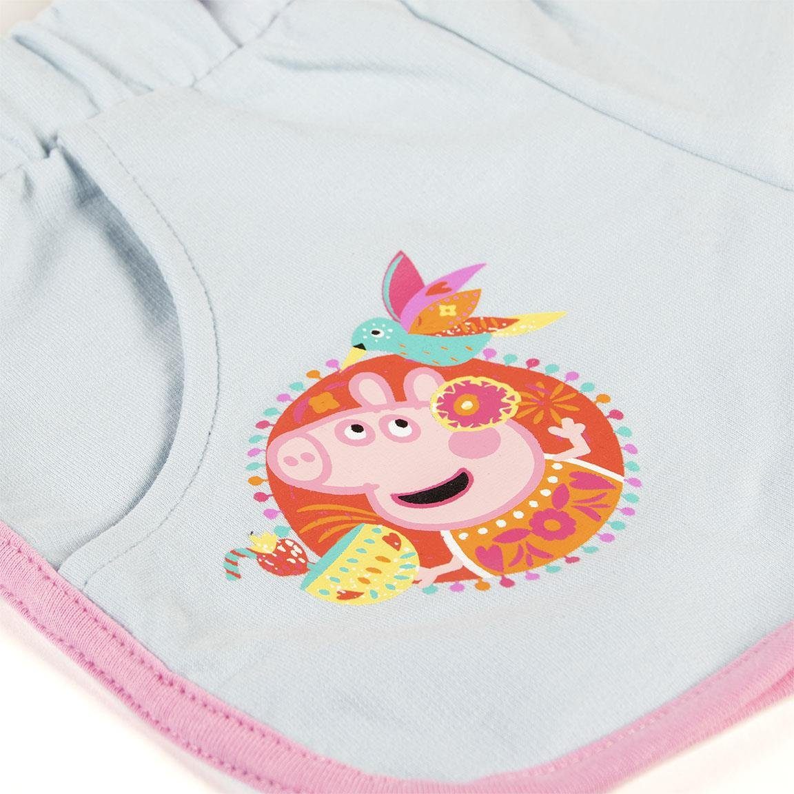 Peppa Pig T-Shirt & 116 Mädchen cm Shorts Peppa 92 Sommeroutfit (2-tlg) Wutz Gr. 