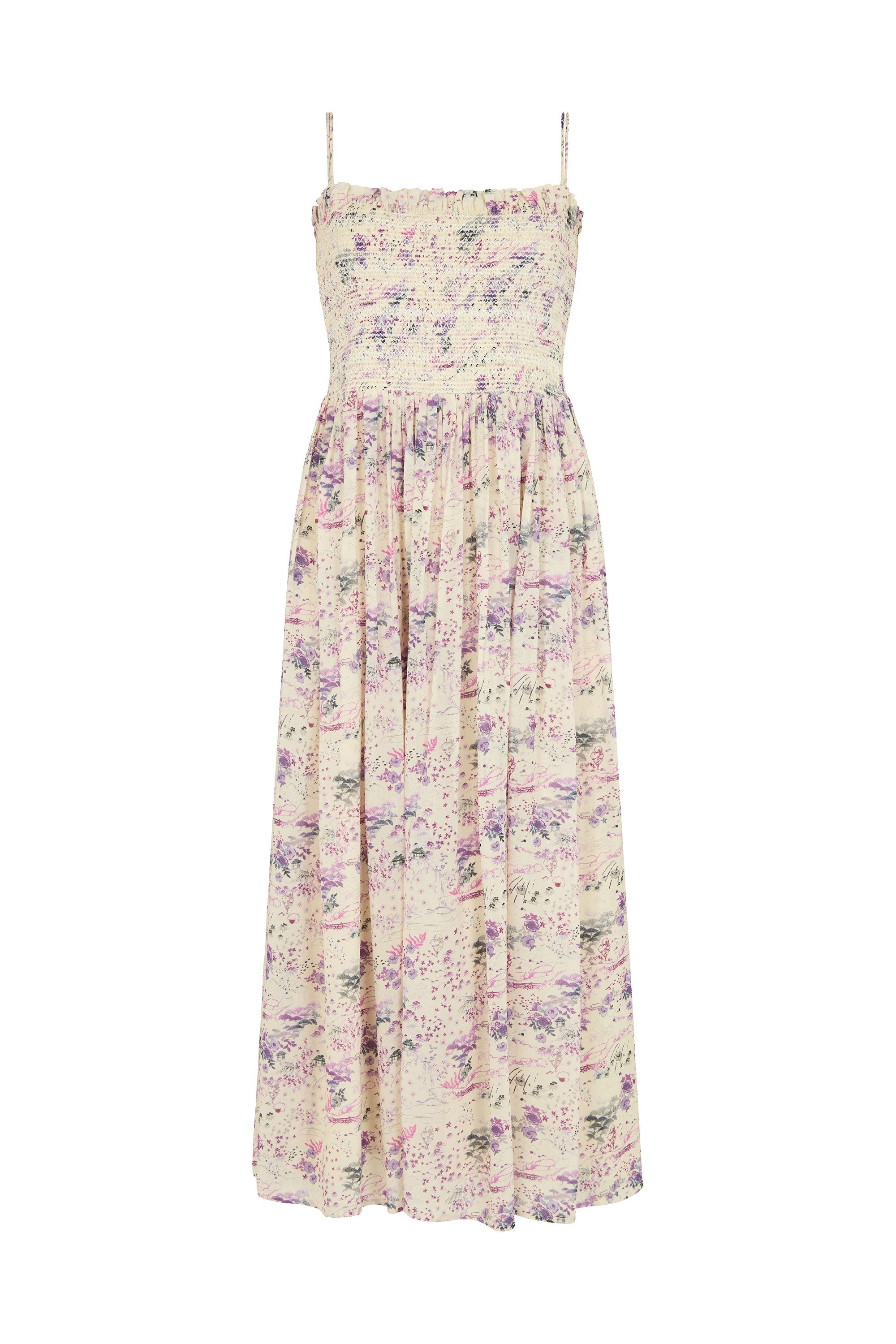 Lily and Lionel Midikleid Annie Smocked Wonderland Floral Print Maxi Dress Damen