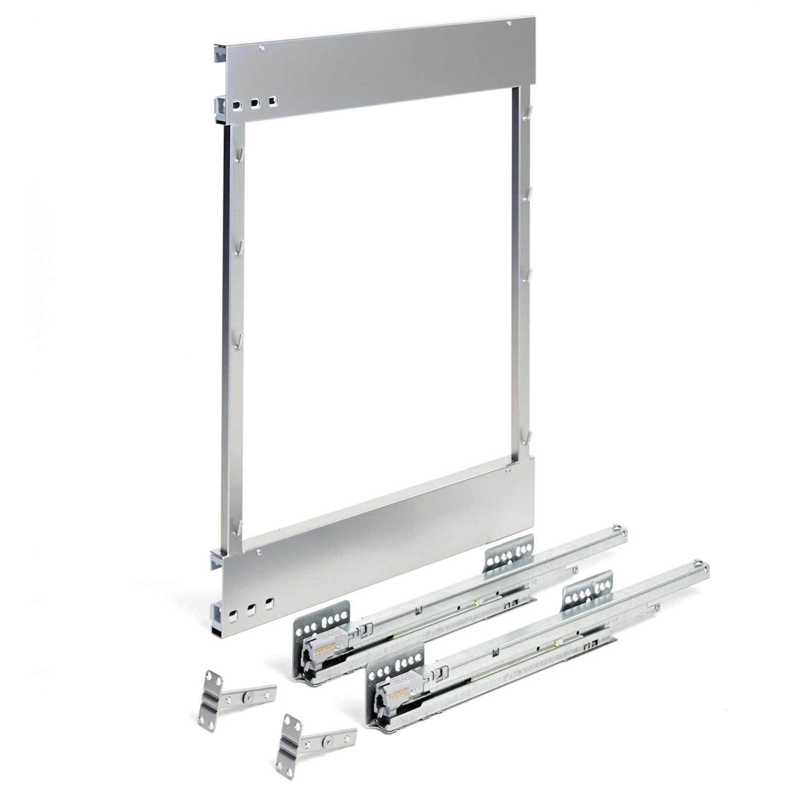 Kesseböhmer Auszugsboden COMFORT II Unterschrankauszug Auszugsrahmen Höhe 566 mm, Anbau Schrankinnenseite links, Beladung rechts