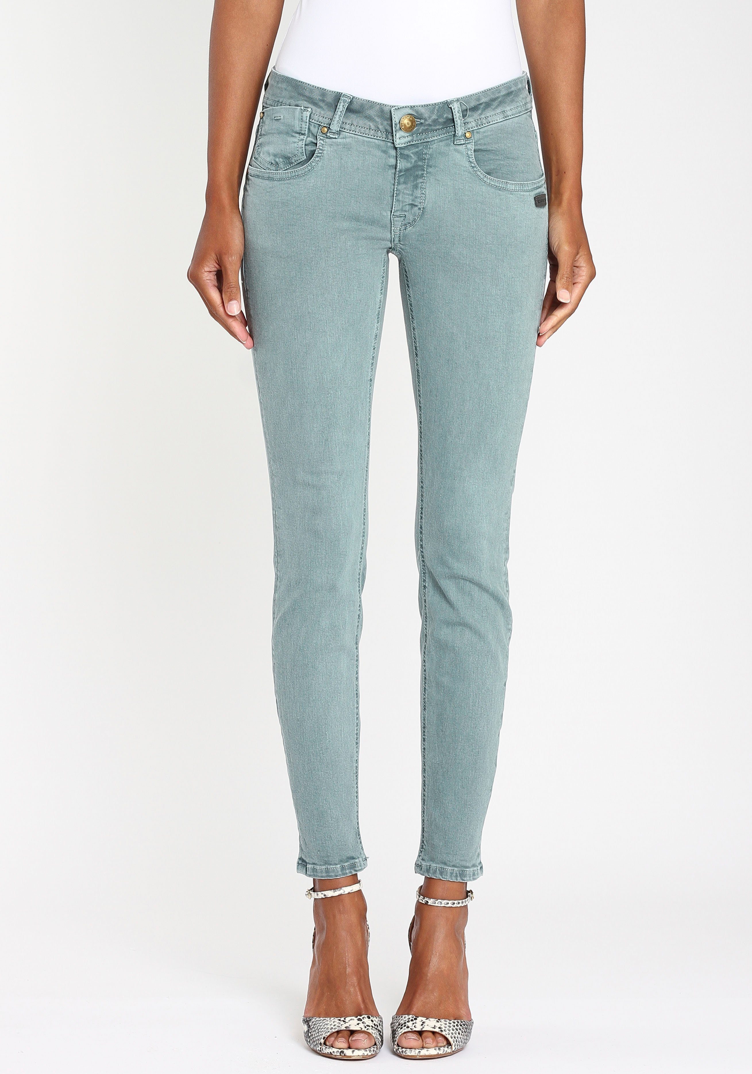 Damen Jeans GANG Skinny-fit-Jeans FAYE-CROPPED Coinpocket mit hübscher Schmuckniete
