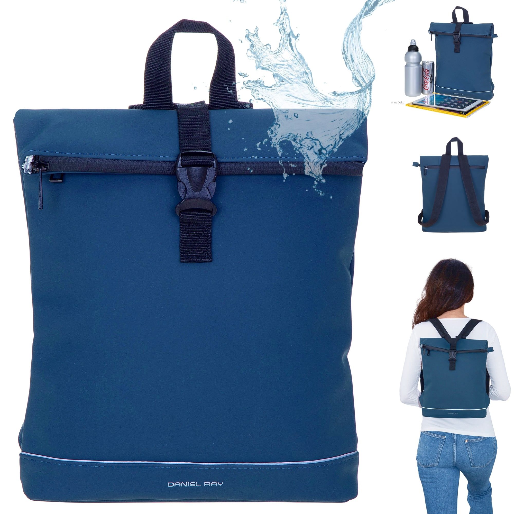 Daniel Ray Rucksack Damen Cityrucksack Daypack small klein Jeff wasserabweisend, A4 Damenrucksack Handtaschenrucksack backpack 251092 + Schlüsseletui