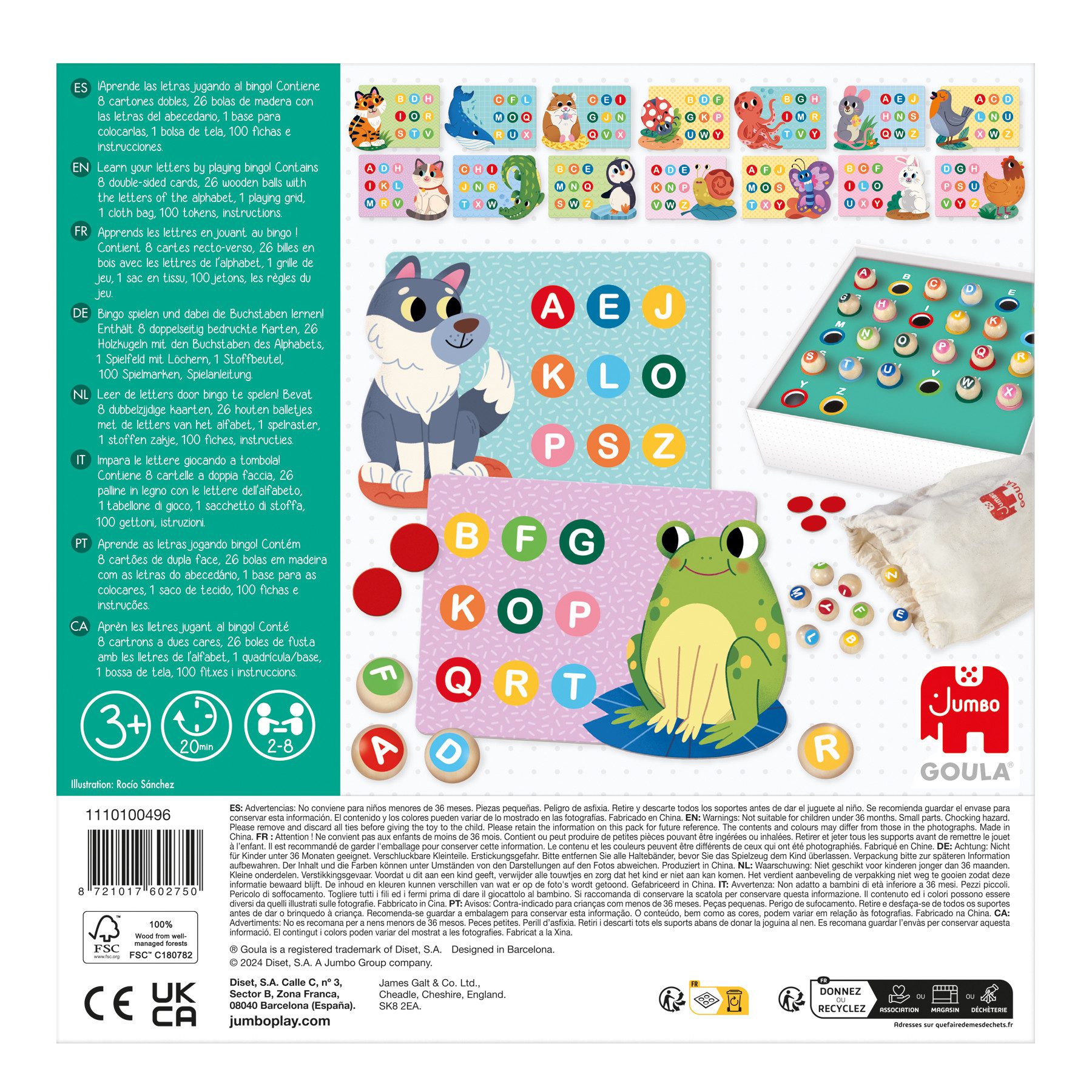 Goula Spiel Goula. Alphabet Bingo, Kinderspiel, Kinderspiel, Made in China