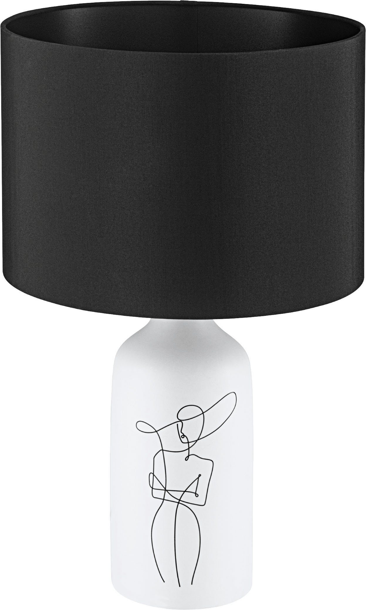 EGLO Tischleuchte VINOZA, Leuchtmittel wechselbar, ohne Leuchtmittel, Tischleuchte in weiß aus Keramik - exkl. E27 - 1X40W | Tischlampen