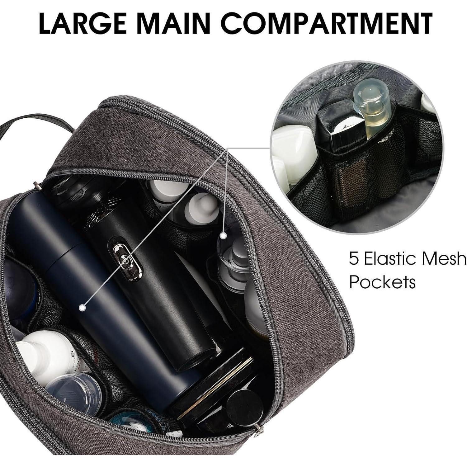 LuxusKollektion Kulturbeutel Kulturtasche Herren Reise Canvas wasserabweisend vegan Dunkelgrau
