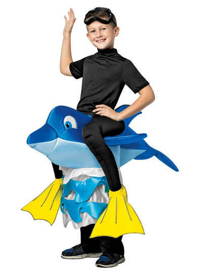 Rast Imposta Kostüm Delfin Reiterkostüm, Witziges Huckepack Kostüm für kleine Taucher mit Delfin
