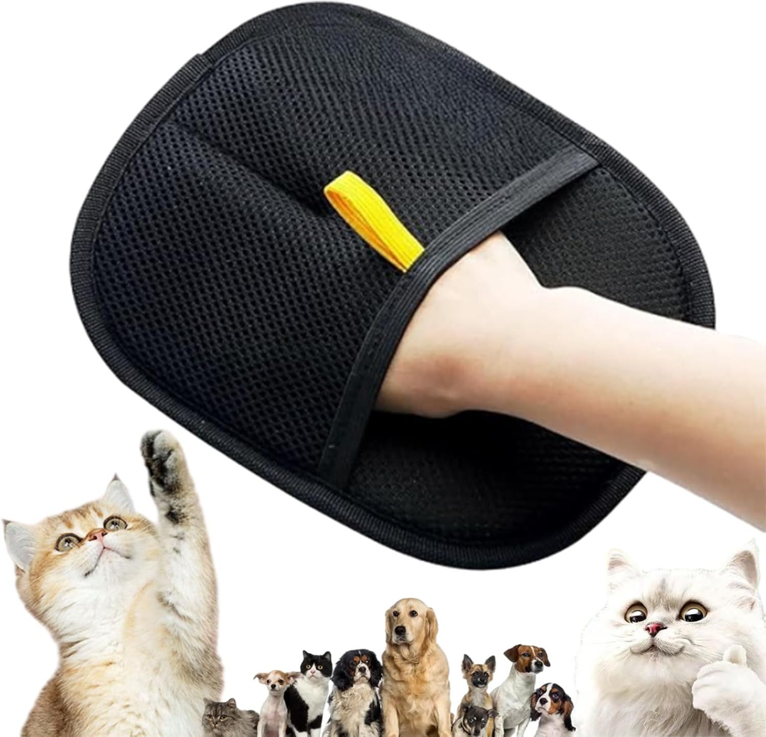 Fellpflegehandschuh Double Sided Grooming Glove,Statische Haarentfernungshandschuhe