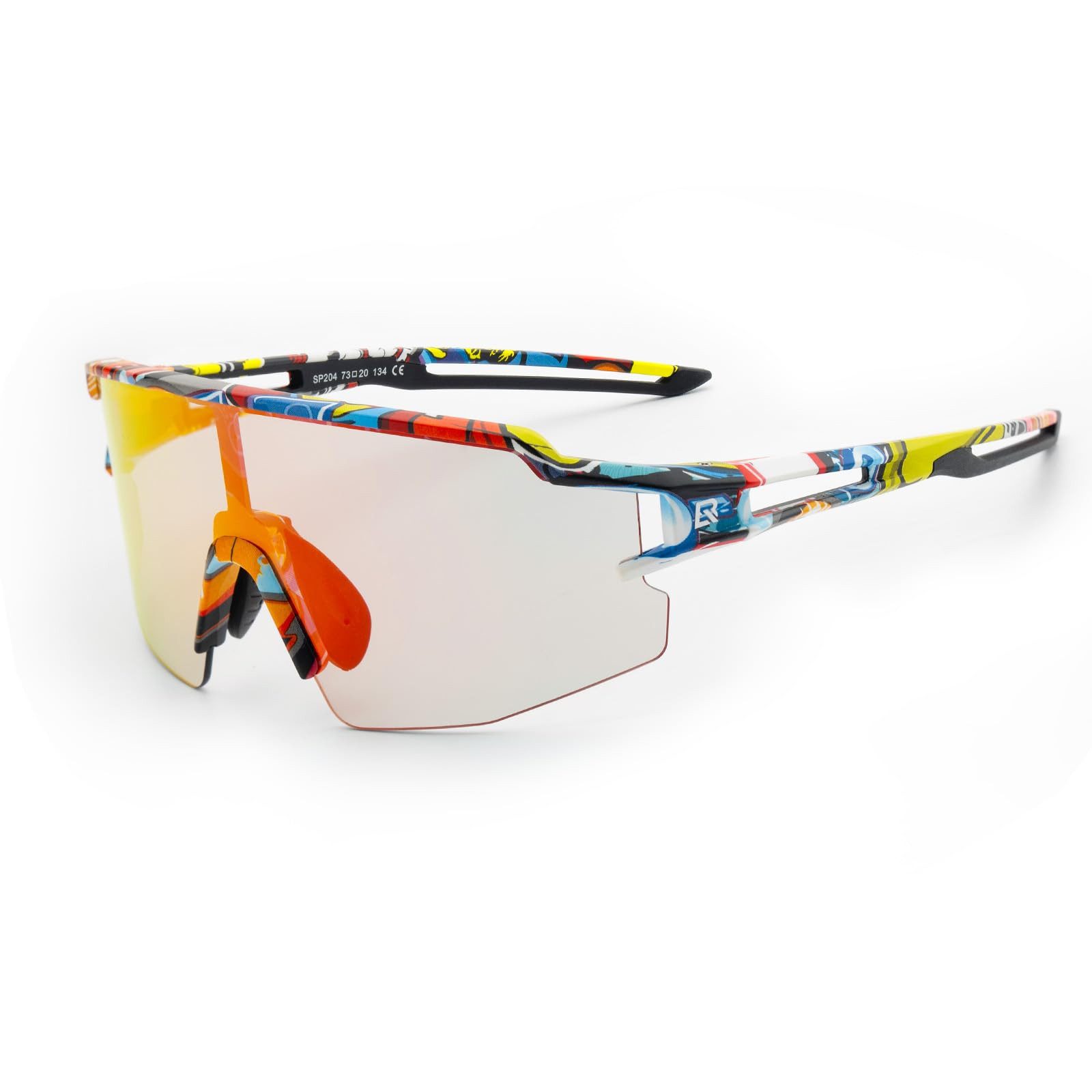 ROCKBROS Fahrradbrille Sportbrille Herren Outdoor Radfahren Angeln Golf PC Rahmen, photochrom, UV400 Schutz, ultraleicht, winddicht