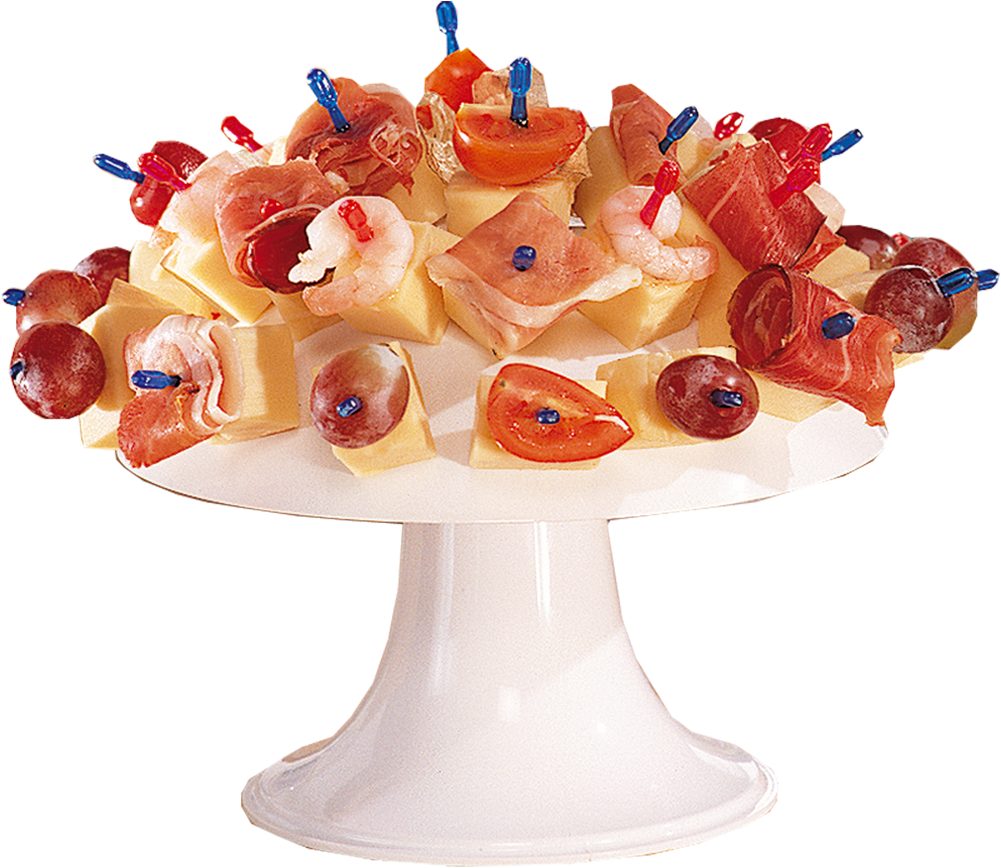 Ruco Servierplatte, Kunststoff, (Set, 66-tlg), Partypilz mit 32 Spießen - 2er Set