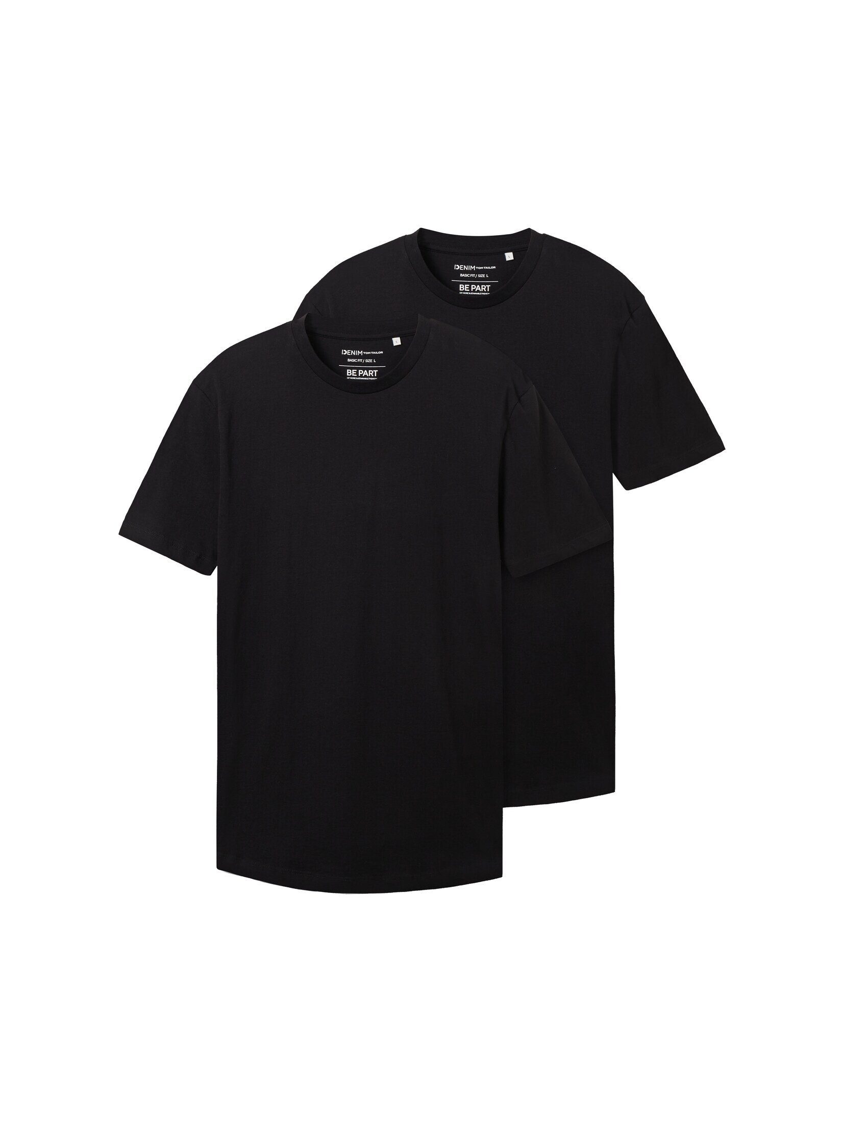 TAILOR Black Doppelpack Denim T-Shirt Basic im T-Shirts TOM