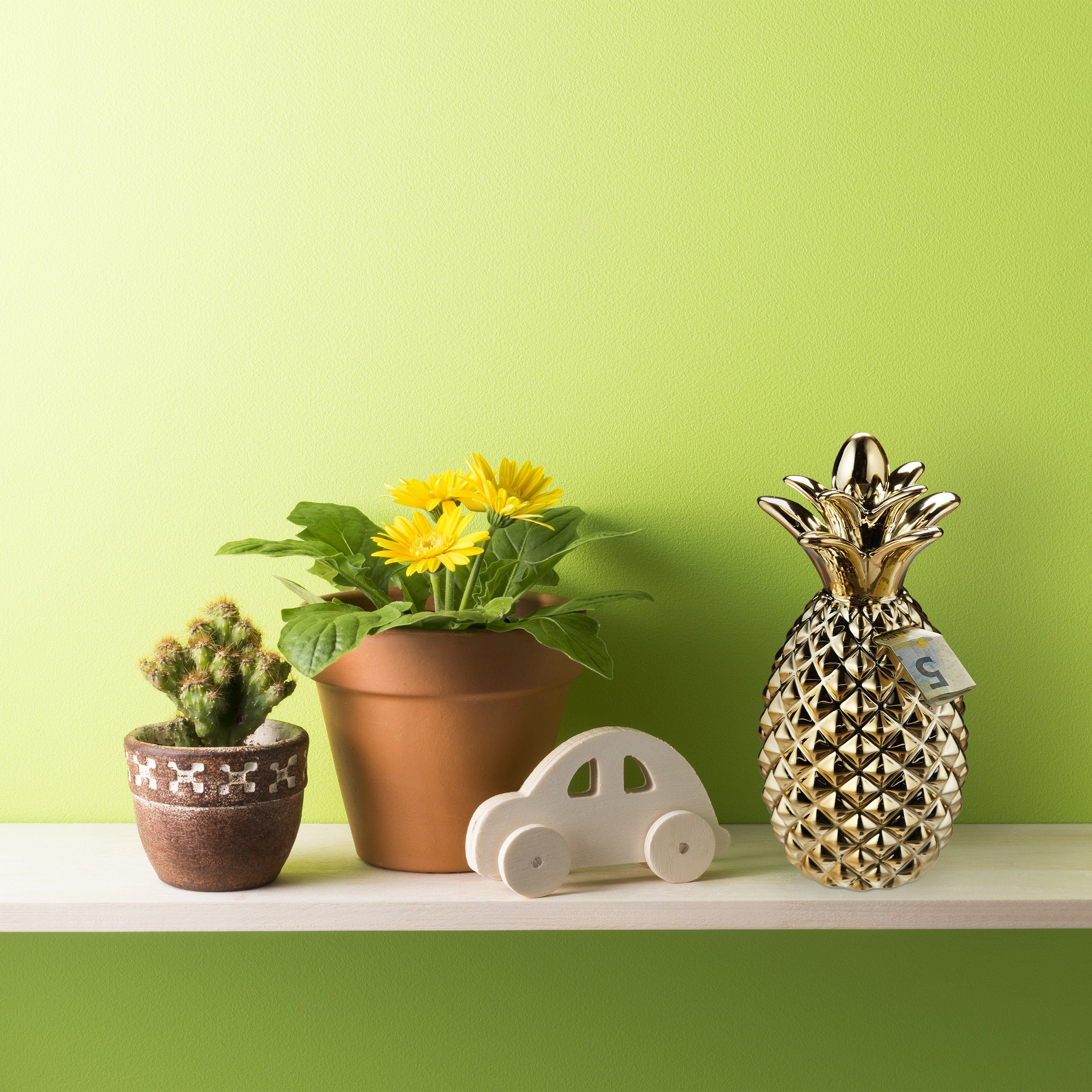 relaxdays Spardose Ananas gold günstig online kaufen