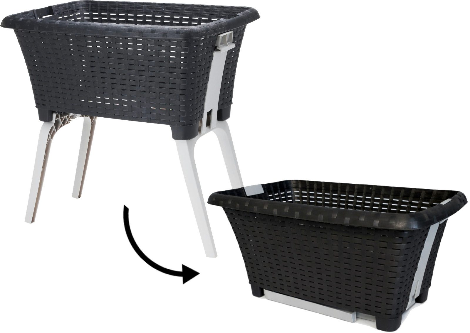 Koopman Wäschekorb Wäschewanne Kunststofft Rattan Optik 38 L (1 St), klappb günstig online kaufen