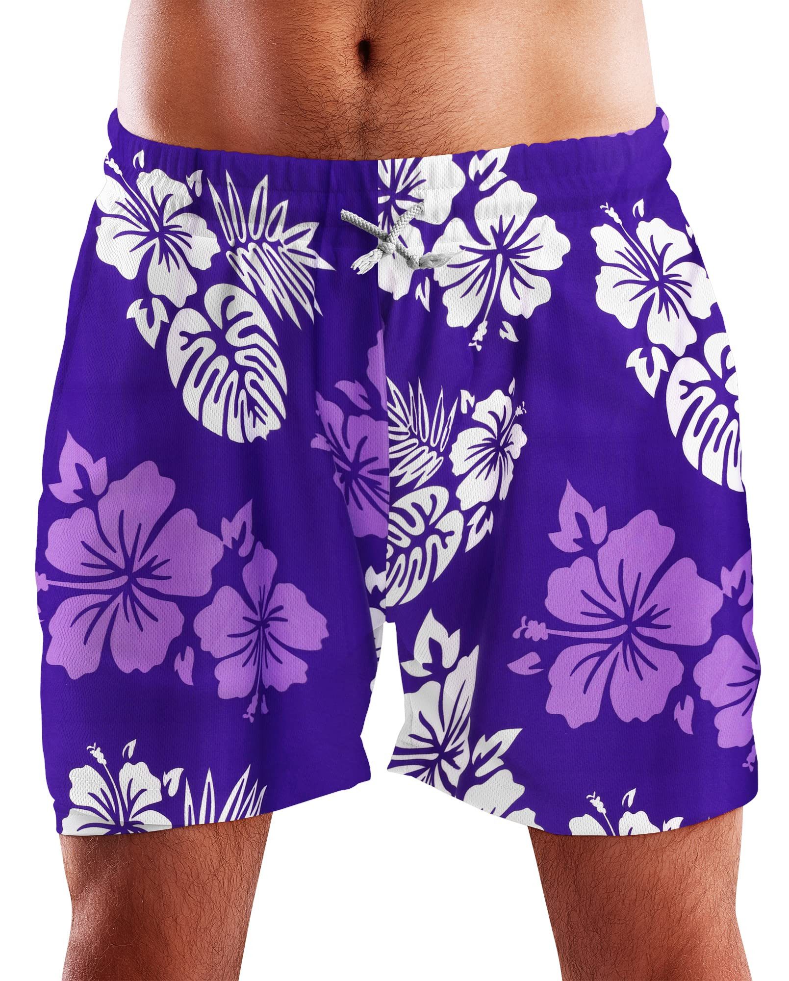 King Kameha Badeshorts Mono Hibiscus Hawaii Bade-Shorts Mesh-Einsatz Versch günstig online kaufen