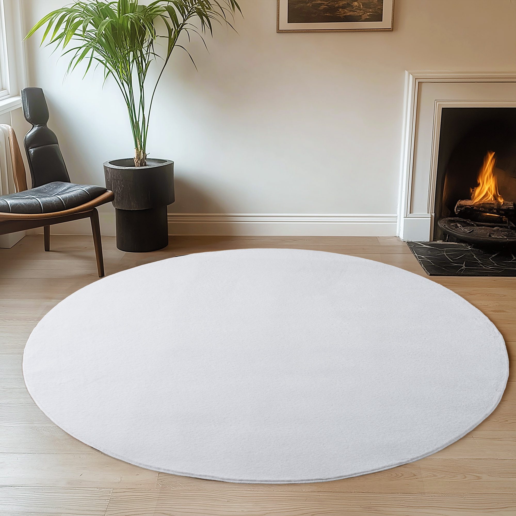 Ayyildiz Teppiche Teppich JOY 1400, rund, Höhe: 11 mm, uni Kurzflor, Wohnzimmer, viele Größen