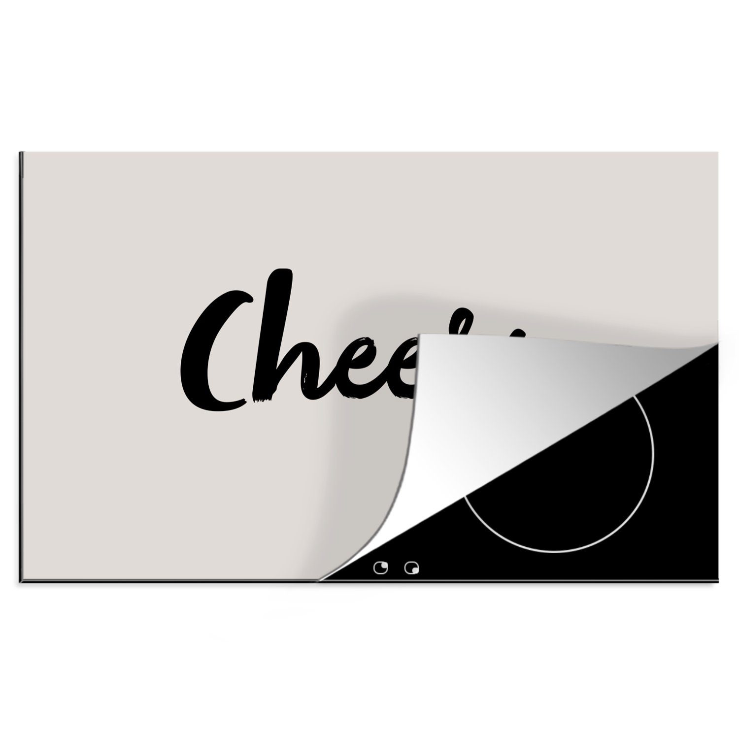 MuchoWow Herdblende-/Abdeckplatte Induktionsschutz - Herd - Cheers - Zitate - Cheers - Küche, Vinyl, (1 tlg), 83x51 cm, Ceranfeldabdeckung, Arbeitsplatte für küche