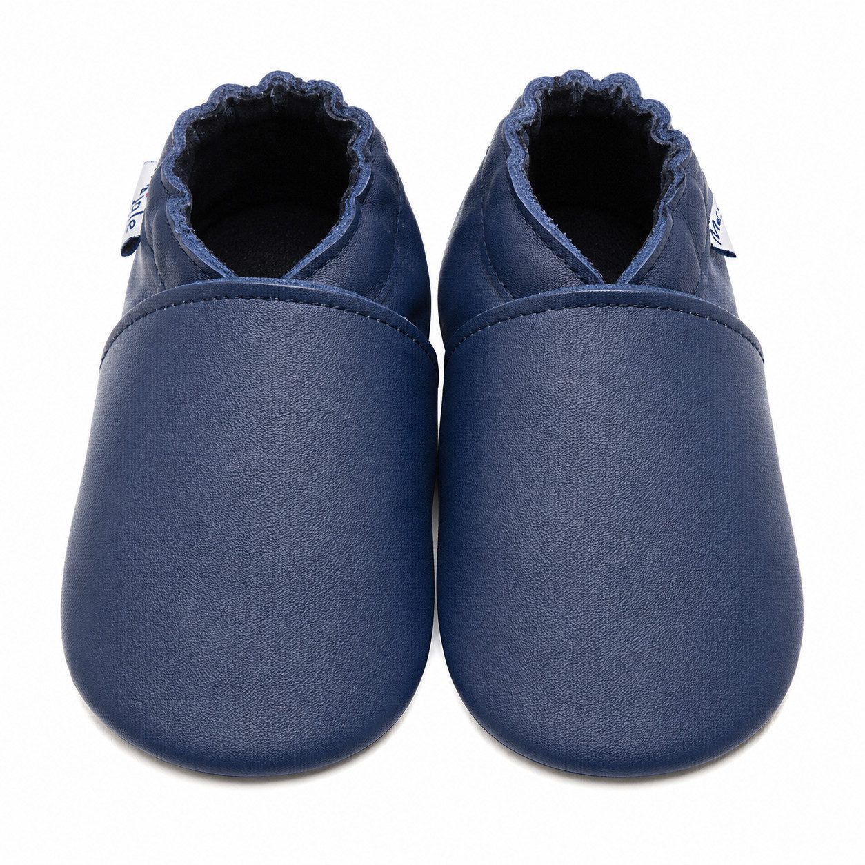 Mejale Erstlingsschuhe aus weichem Echtleder Dunkelblau für Babys 6-12 Monate Krabbelschuh