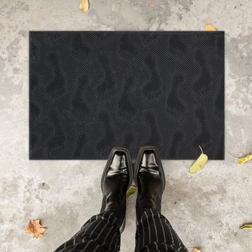 Fußmatte Gummi Fußmatte mit Fußabdrücken, relaxdays, Höhe: 5 mm