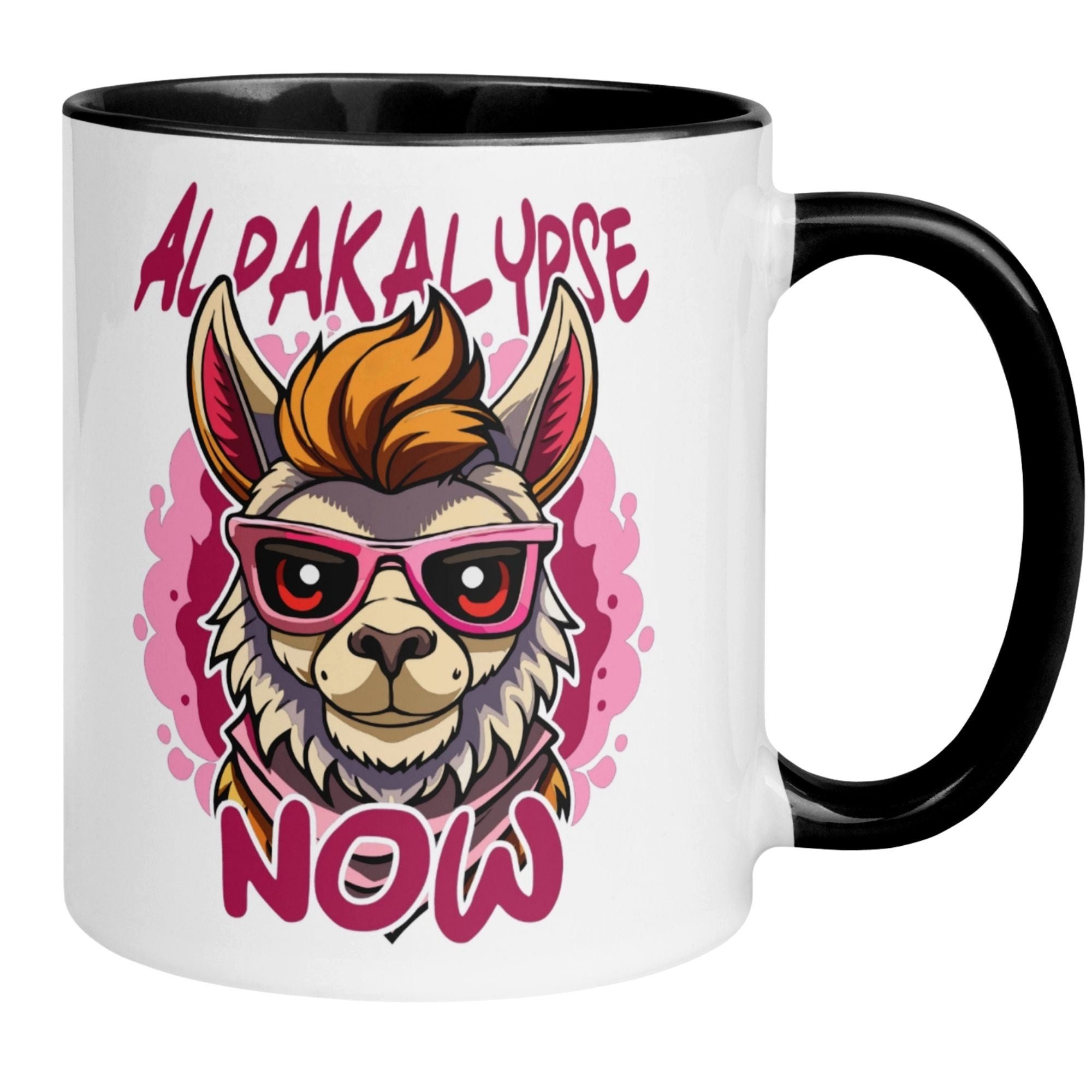 Momentals Tasse Alpaka – „Alpakalypse Now“ – lustiger Geschenk Becher, Gratis Versand · Links-&Rechtshänder · Spülmaschinenfest
