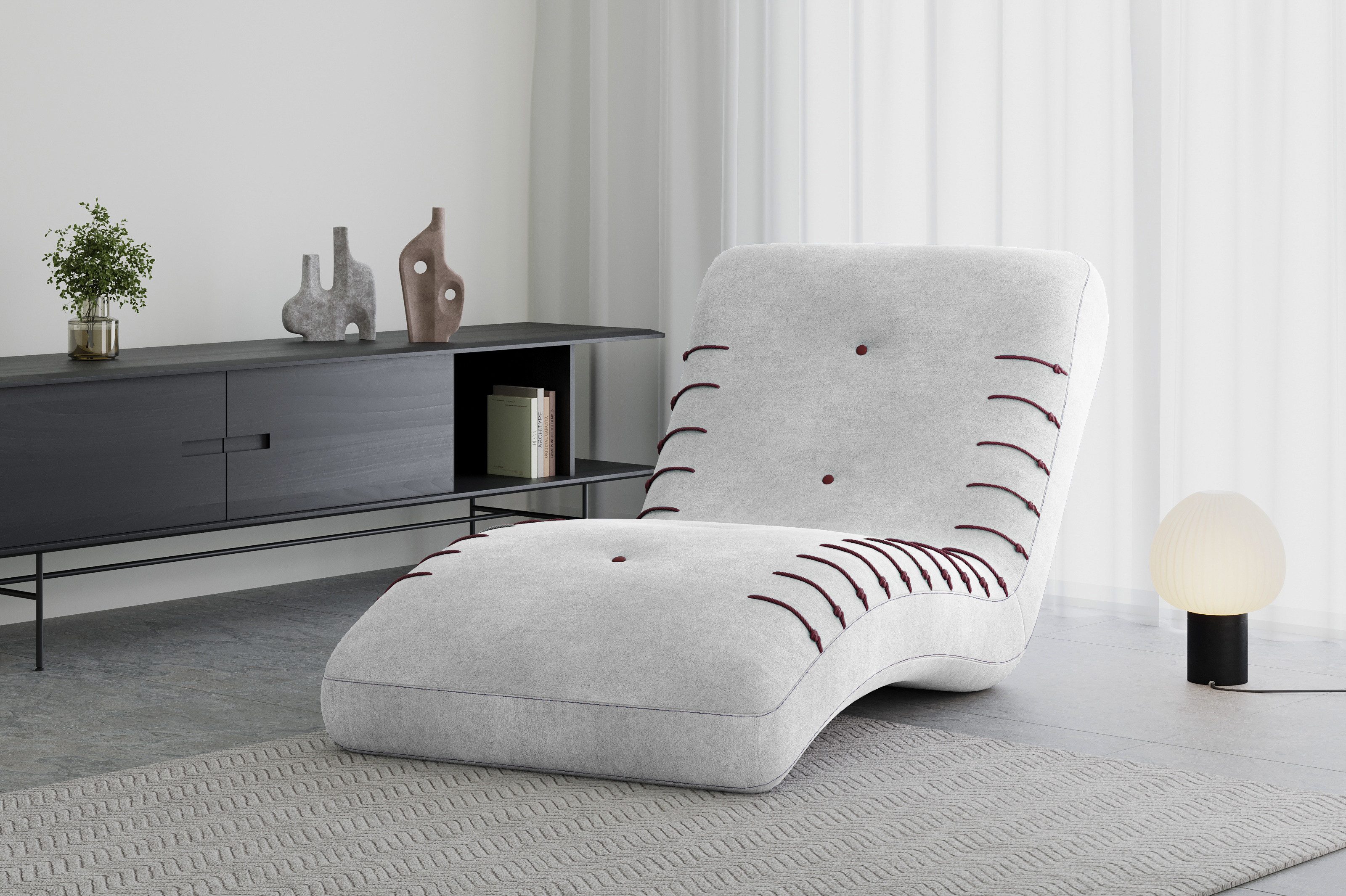 MOEBLO Chaiselongue SPLINE, – Sitz- und Liegesessel Sofa elegantes Liegesofa Ruheliege Relaxliege Liegesessel 1-Sitzer, für Wohnzimmer und Relax-Bereiche (BxHxT): 83x80x172 cm