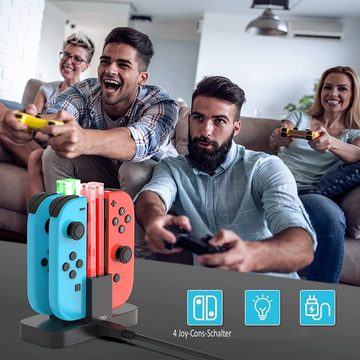 Tadow Ladestation Kompatibel für Nintendo Switch, Switch-Controller (Kompatibel mit Joy Cons, LED-Anzeige, Ladeständer)