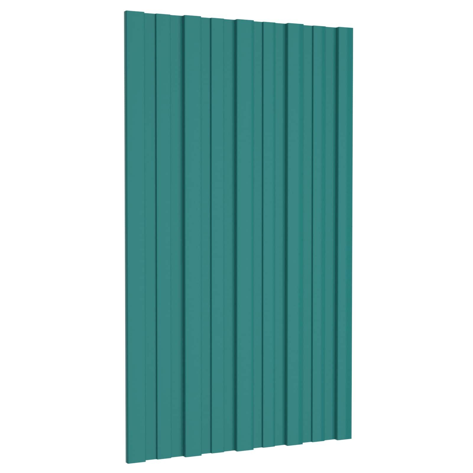 vidaXL Terrassendach Dachpaneel 36 stk. Grün 80 x 45 cm Verzinkter Stahl, (36-St)