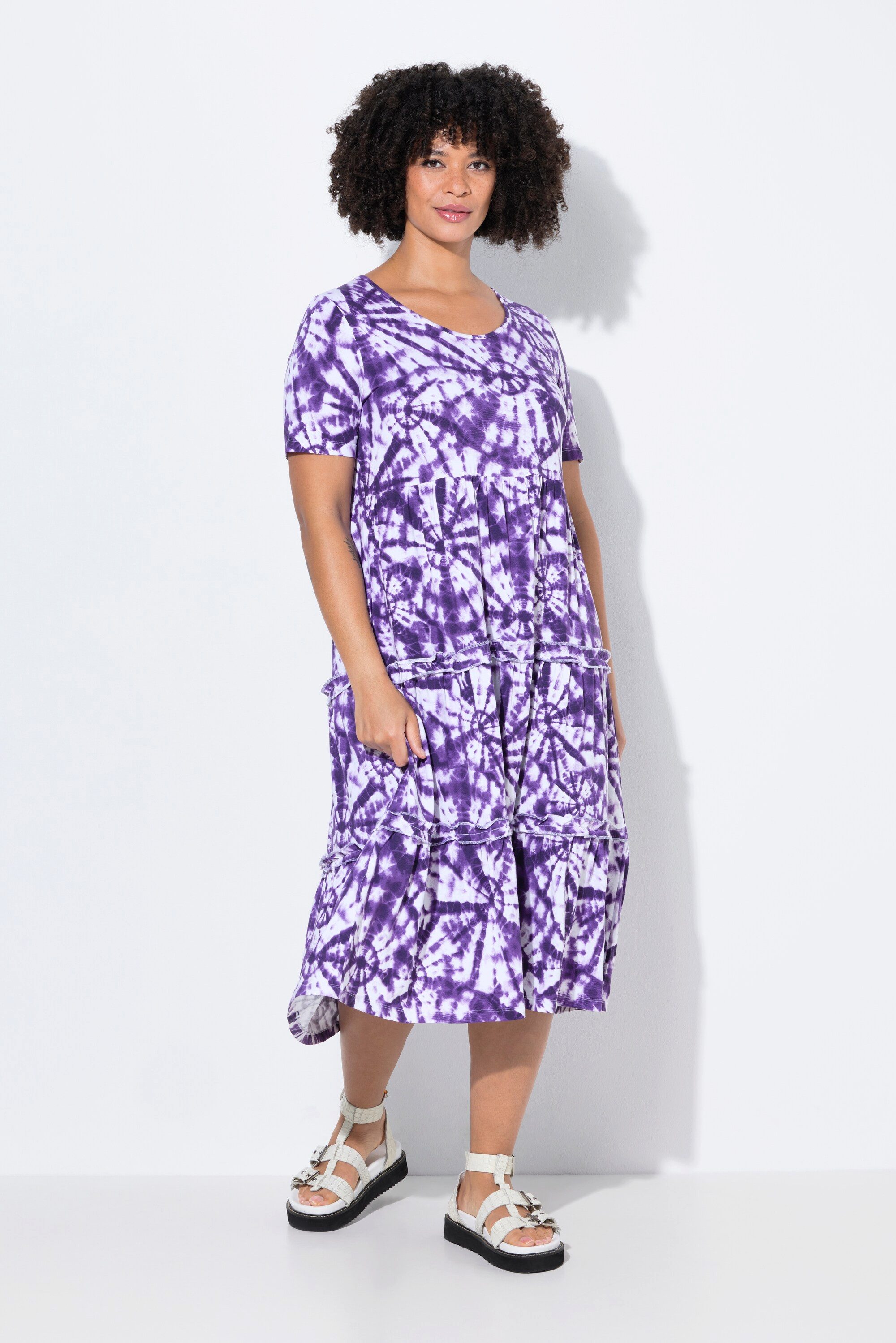 Angel of Style Jerseykleid Jerseykleid A-Linie Batik.Muster Halbarm günstig online kaufen