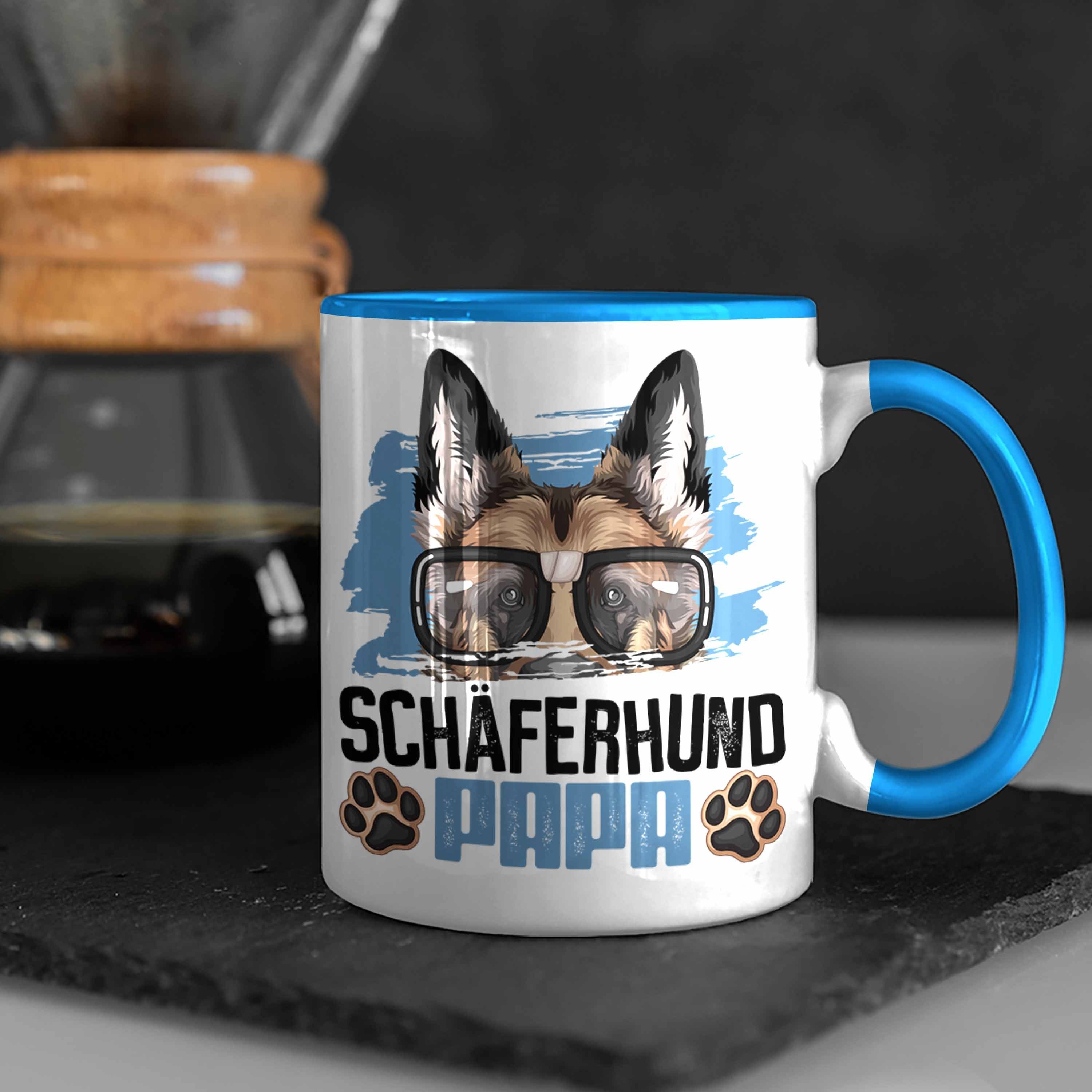Schäferhund Blau Papa Besitzer Geschenkidee Trendation Lustiger Spruch Tasse Geschenk Tasse