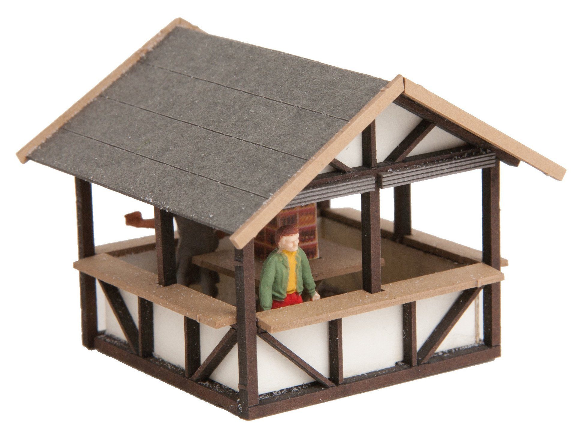 NOCH Modelleisenbahn-Gebäude Glühweinstand, ideal für Modellbau Winterlandschaf